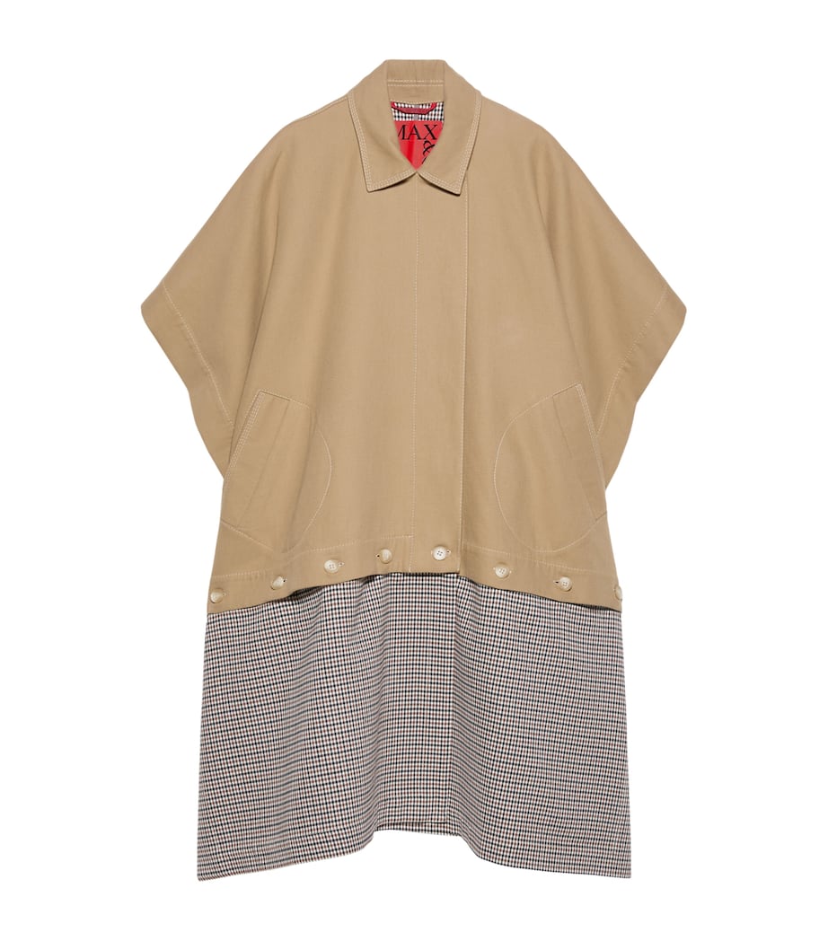 MAX&Co. Womens Contrast-Panel Raincoat Camel Image 1
