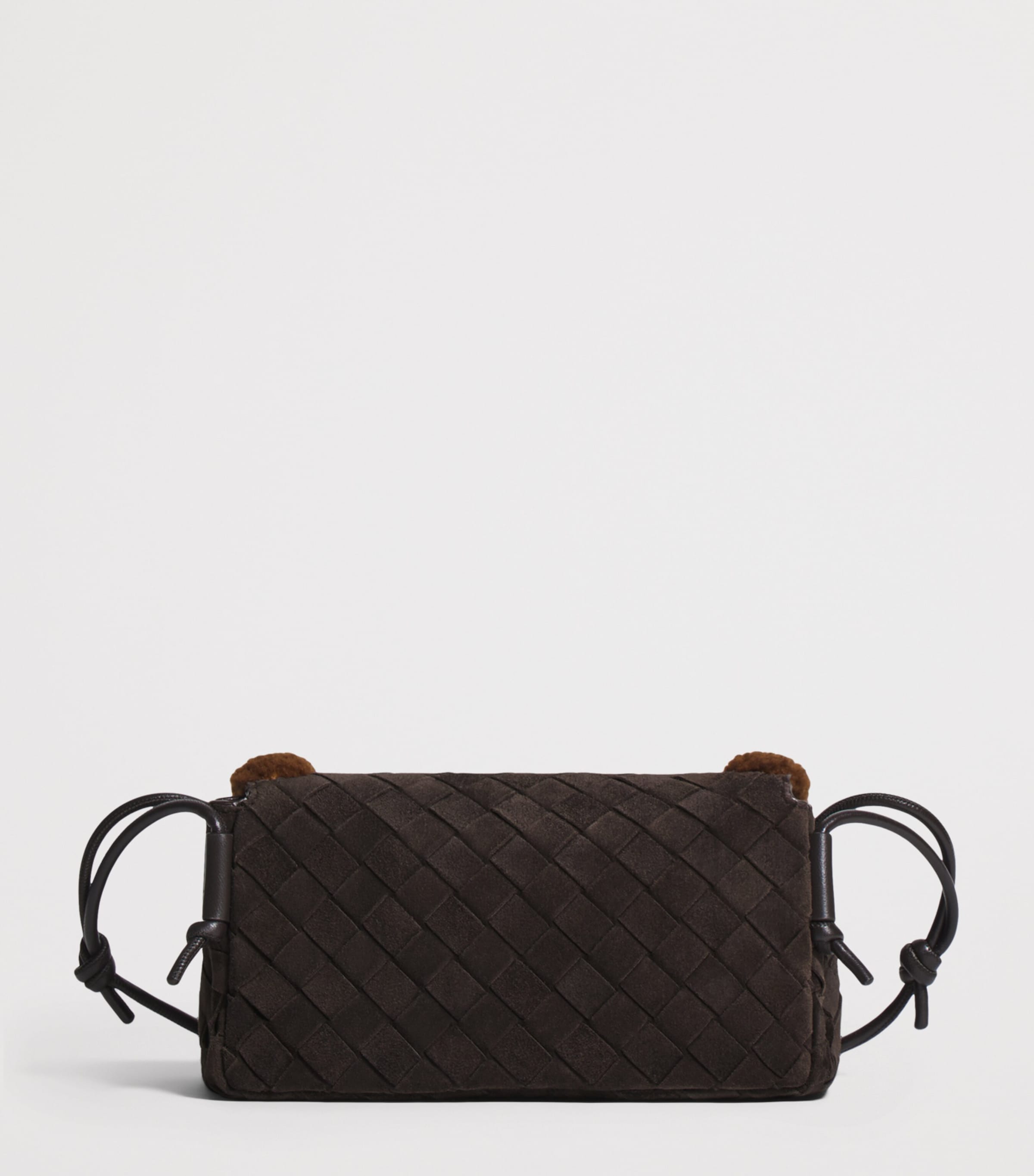 neaf Cubicus BOTTEGA VENETA ノベルティ 木製 Bottega Veneta Grey Shearling Notturno Flap Cross-Body Bag