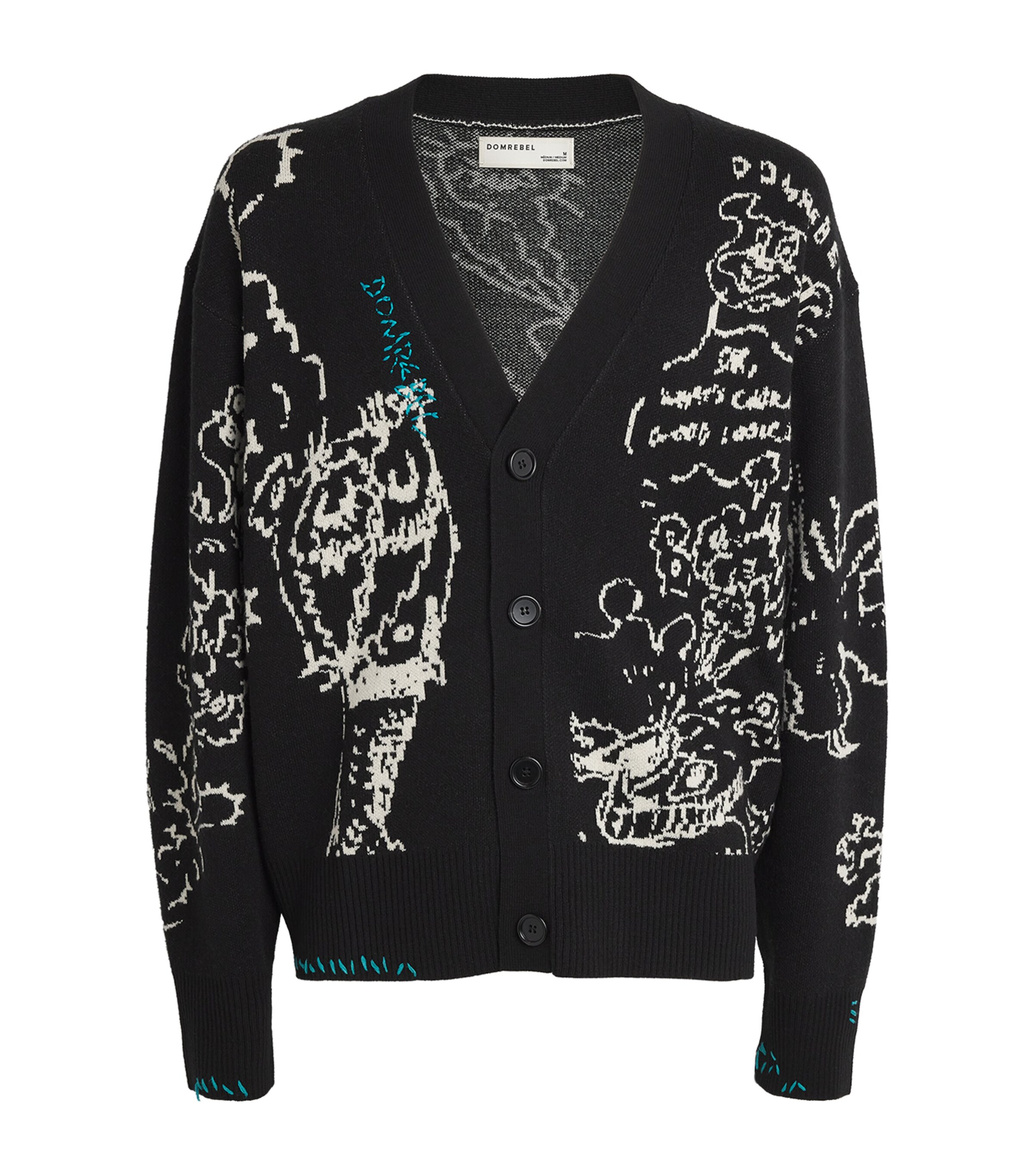 DOMREBEL Black Embroidered Utopia Cardigan | Harrods US