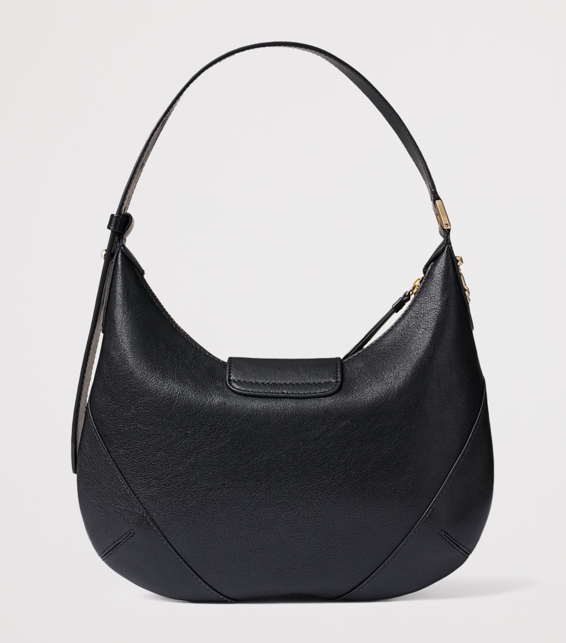 Small Leather Bar Shoulder Bag BLACK/SHINY GOLD Image 3