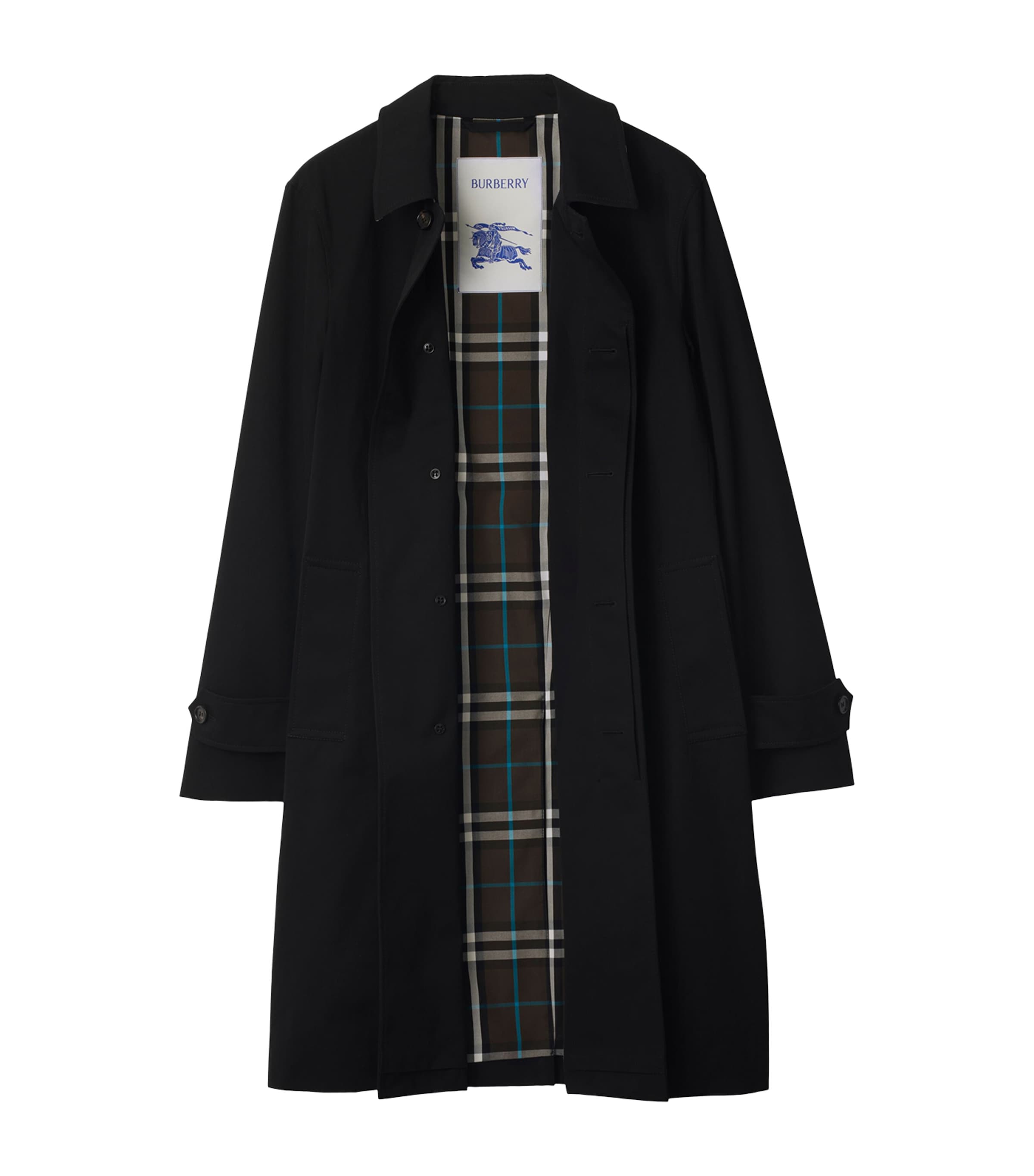 Burberry Black Cotton Gabardine Car Coat | Harrods UK