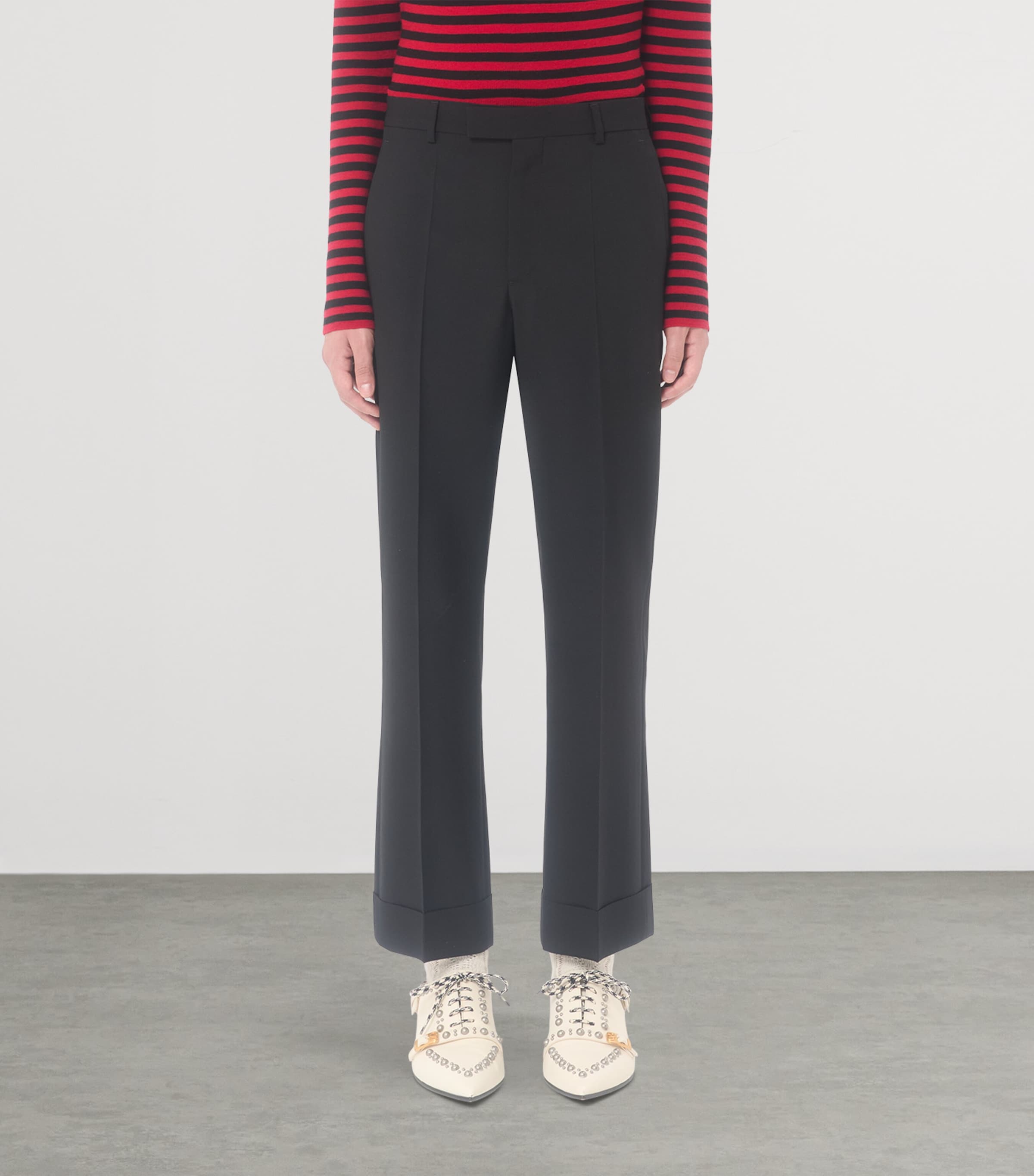 Virgin Wool Flared Trousers 0NO Image 2