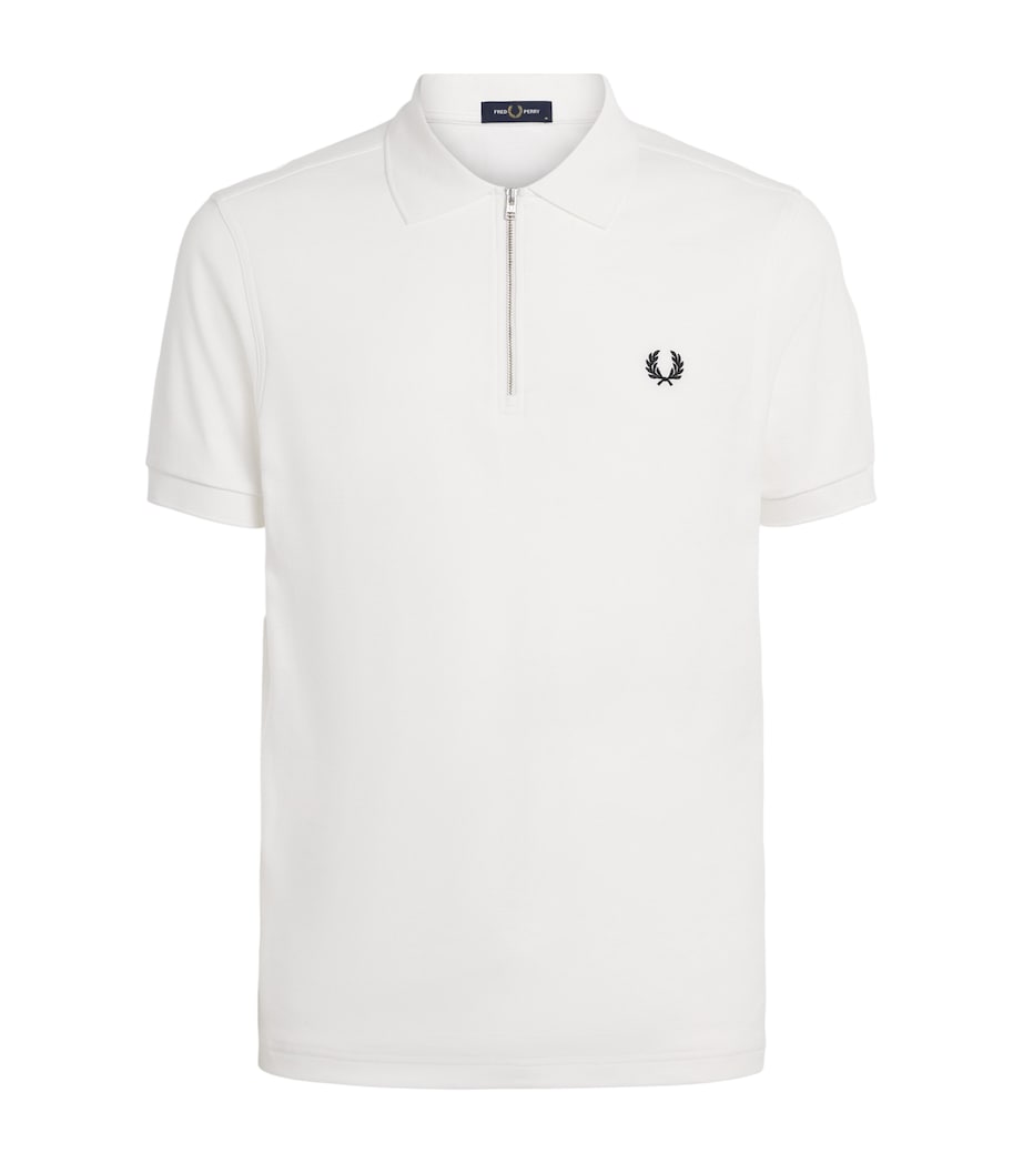 Fred Perry Mens Cotton Piqué Polo Shirt Snow White Image 1