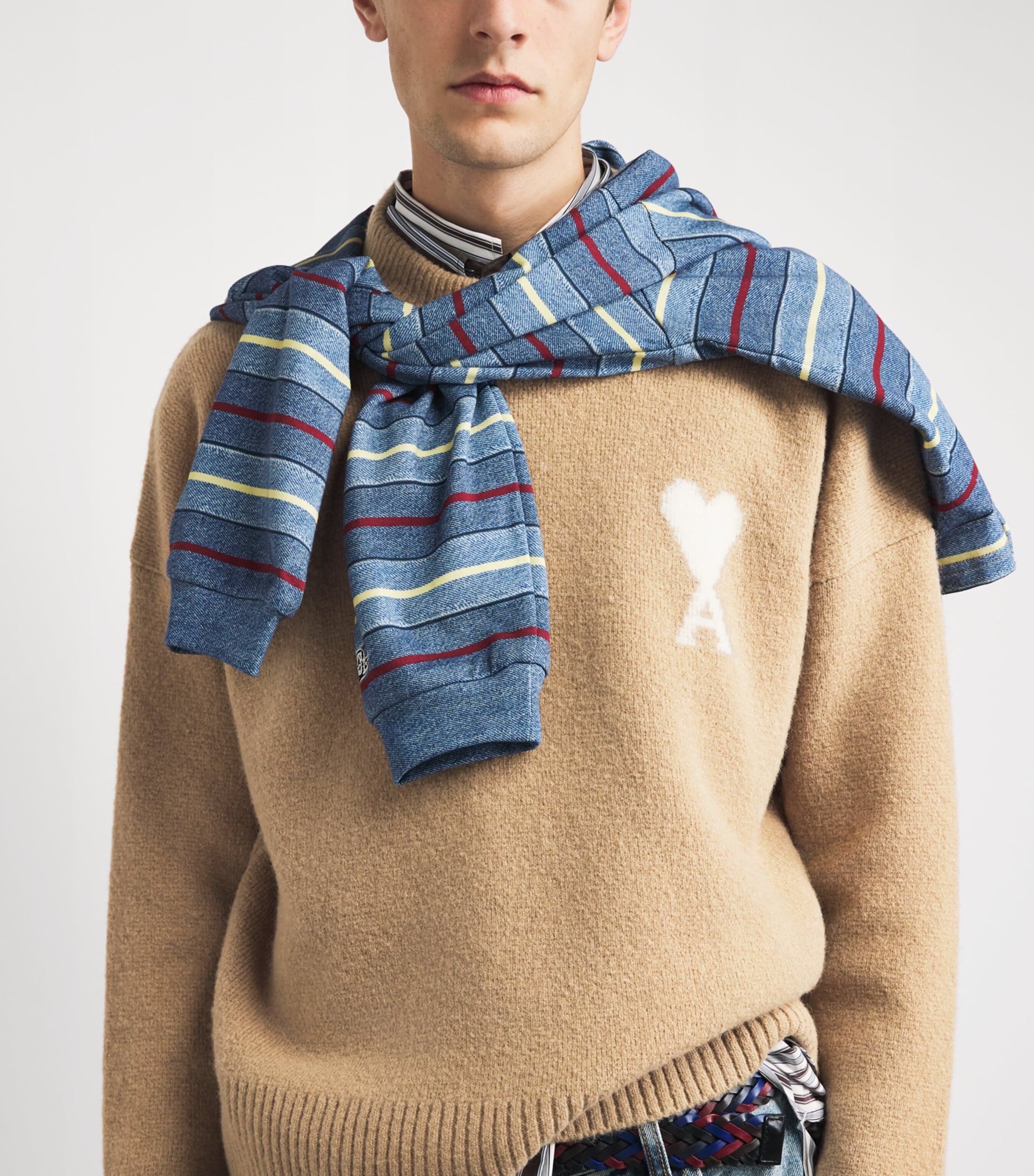 AMI Paris Beige Alpaca-Blend Ami de Coeur Sweater | Harrods US
