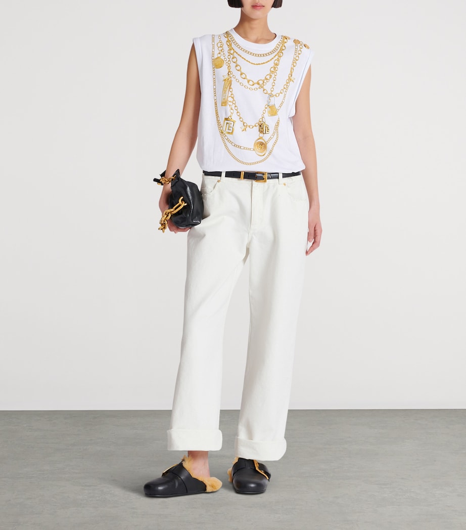 Cotton Jewellery Print Tank Top GAD BLANC/OR Image 3