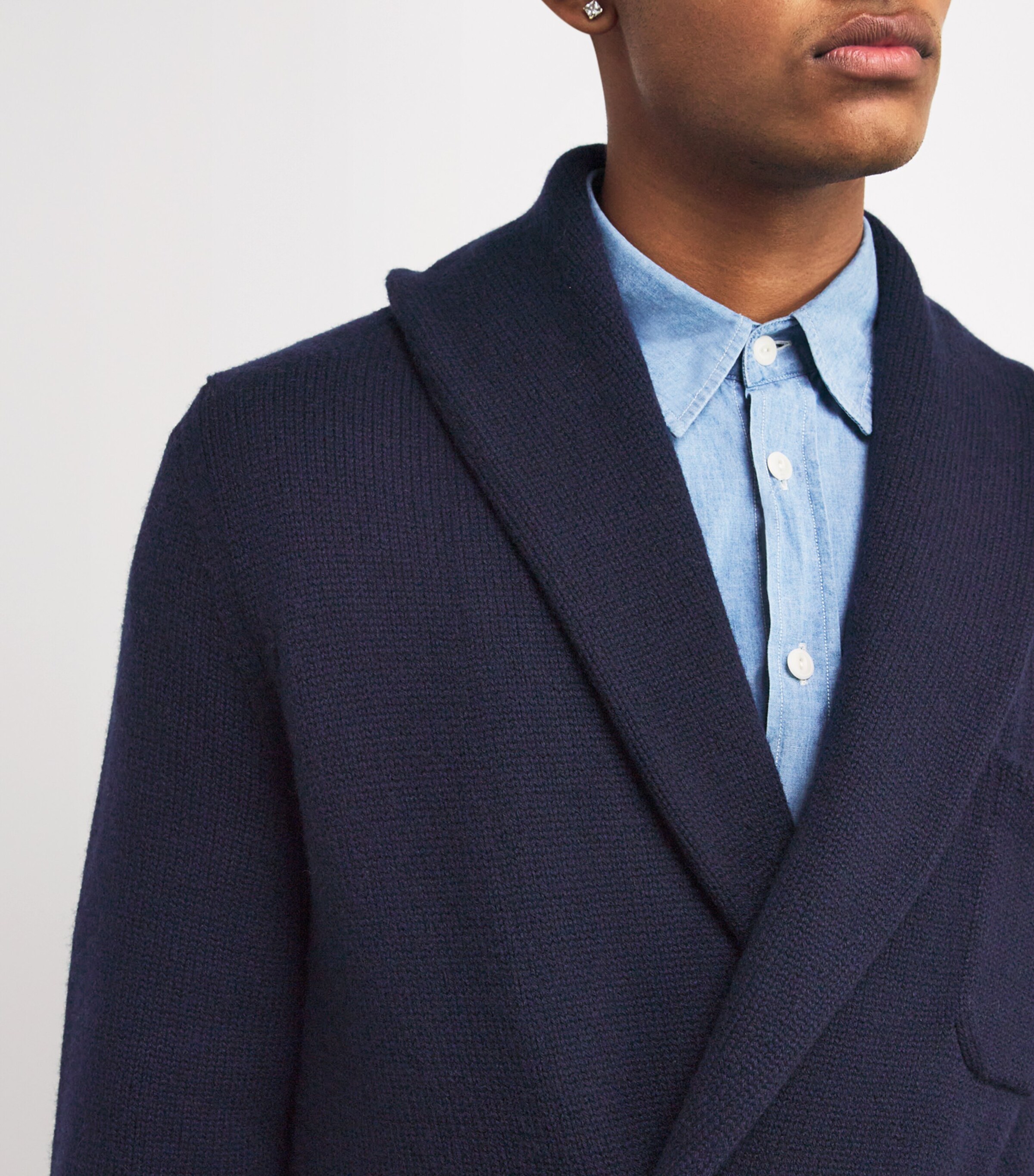 Ralph Lauren Purple Label Mens Cashmere Double-Breasted Cardigan Classc Chairmn Nav Image 6