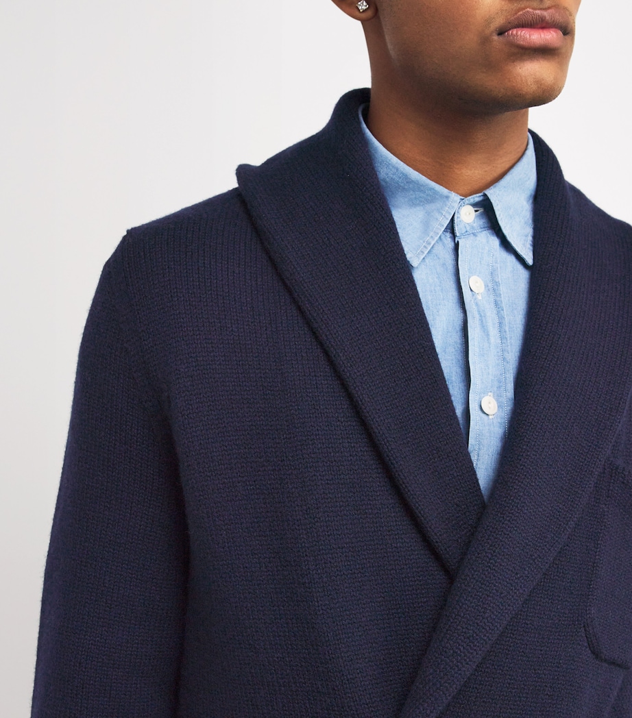 Ralph Lauren Purple Label Mens Cashmere Double-Breasted Cardigan Classc Chairmn Nav Image 6
