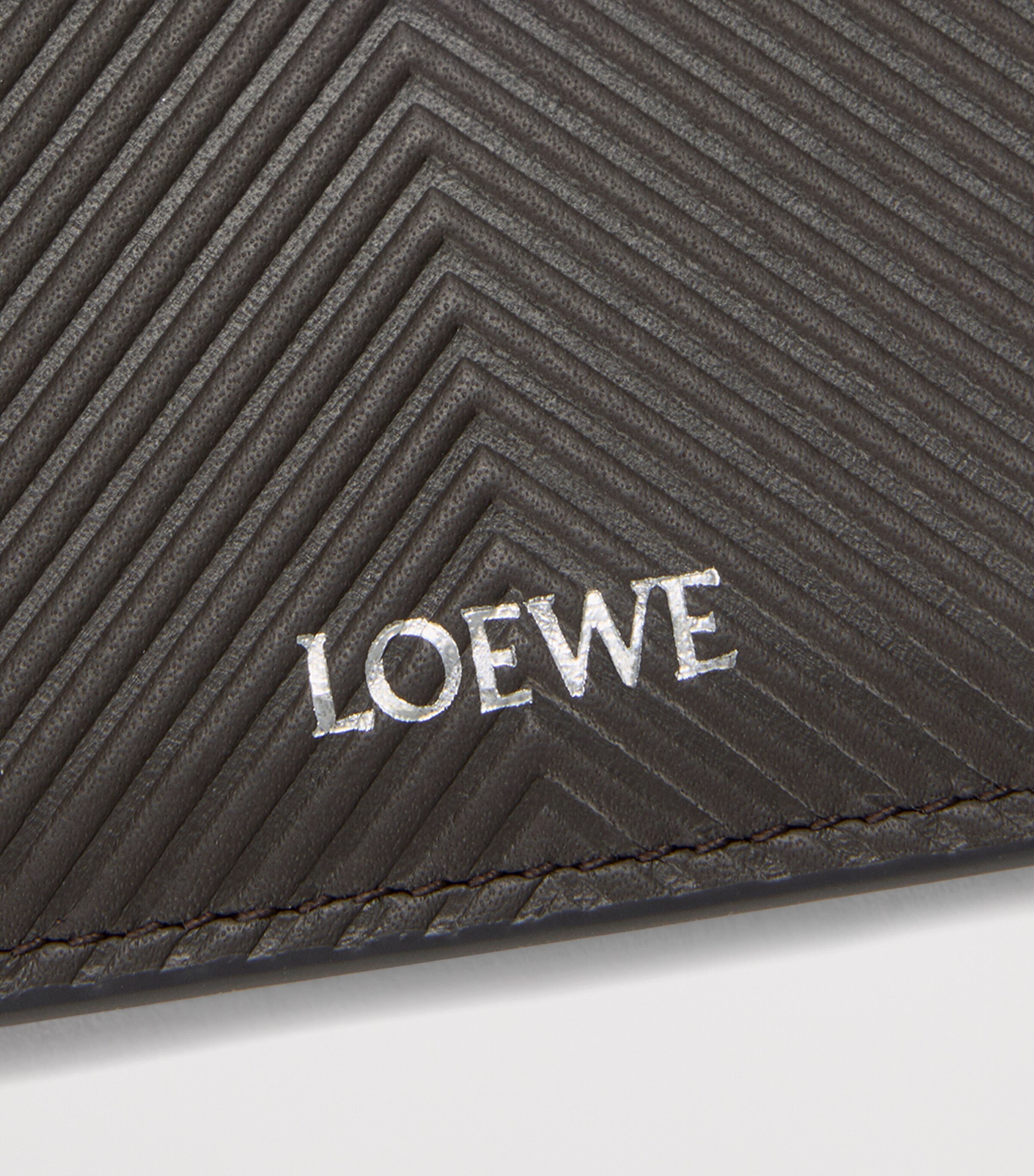 Leather Chevron Card Holder DARK GREY Image 4