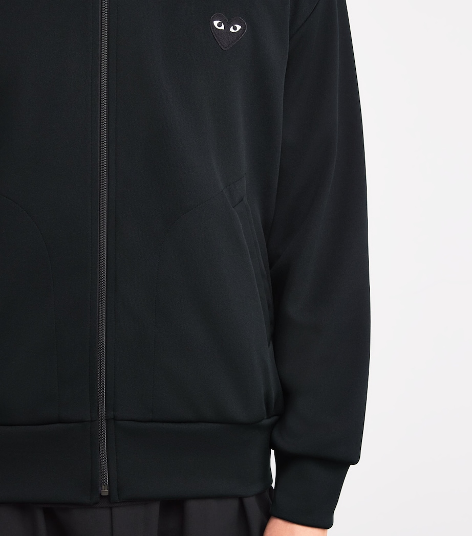 Zip-Up Heart Hoodie BLACK Image 6