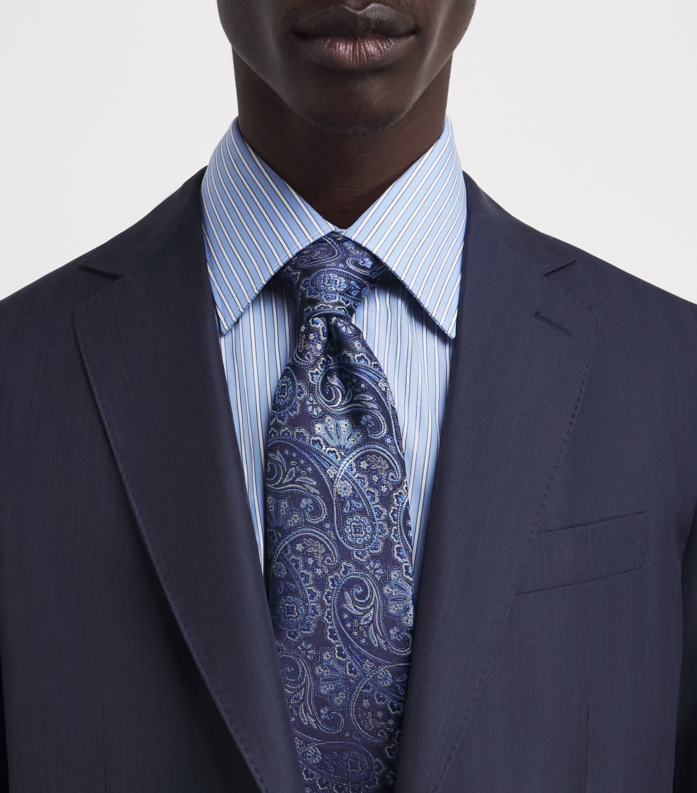 Brioni Mens Sea Island Cotton Stripe Shirt Image 3