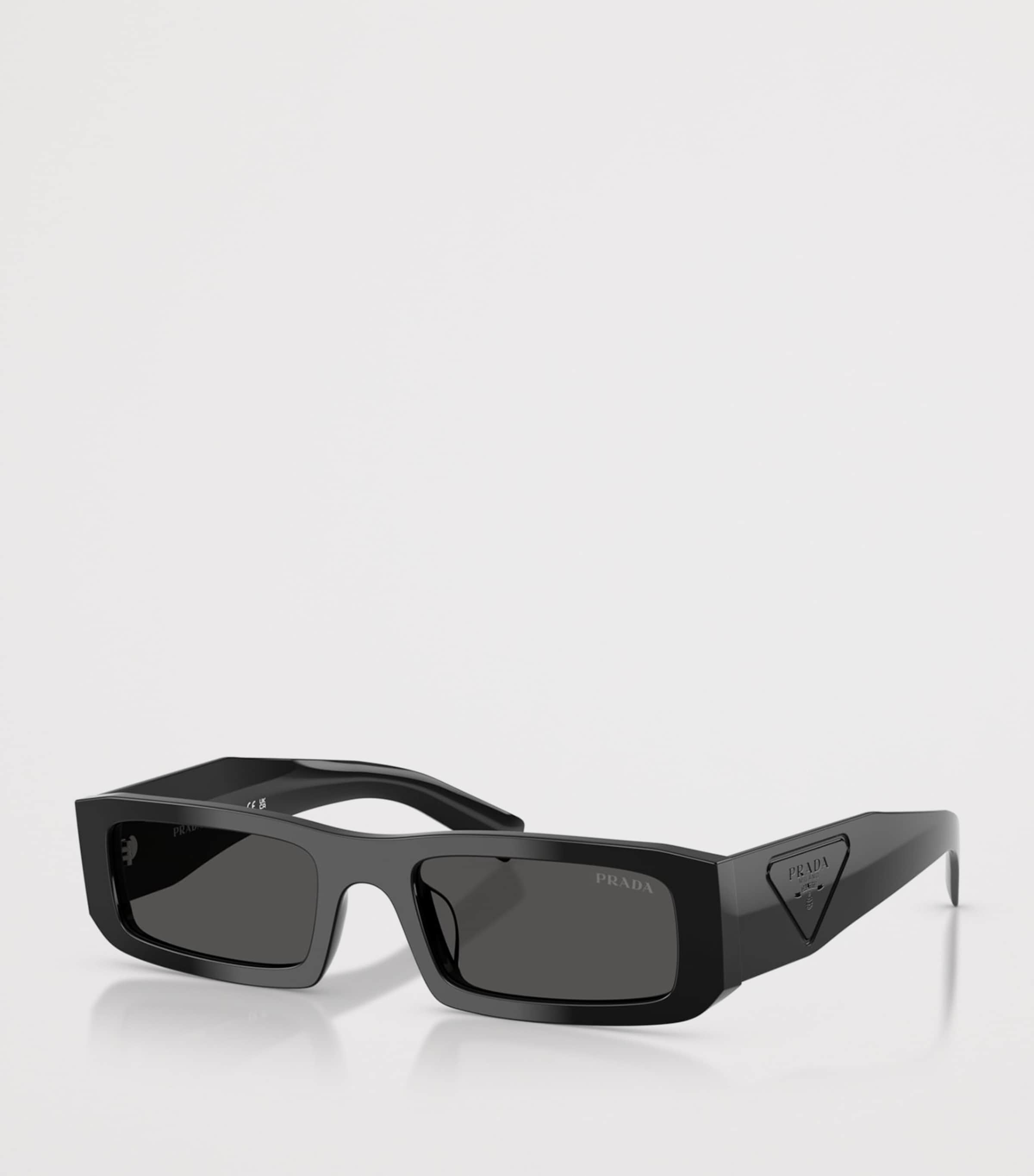 Prada Acetate Rectangle Sunglasses Black Image 2