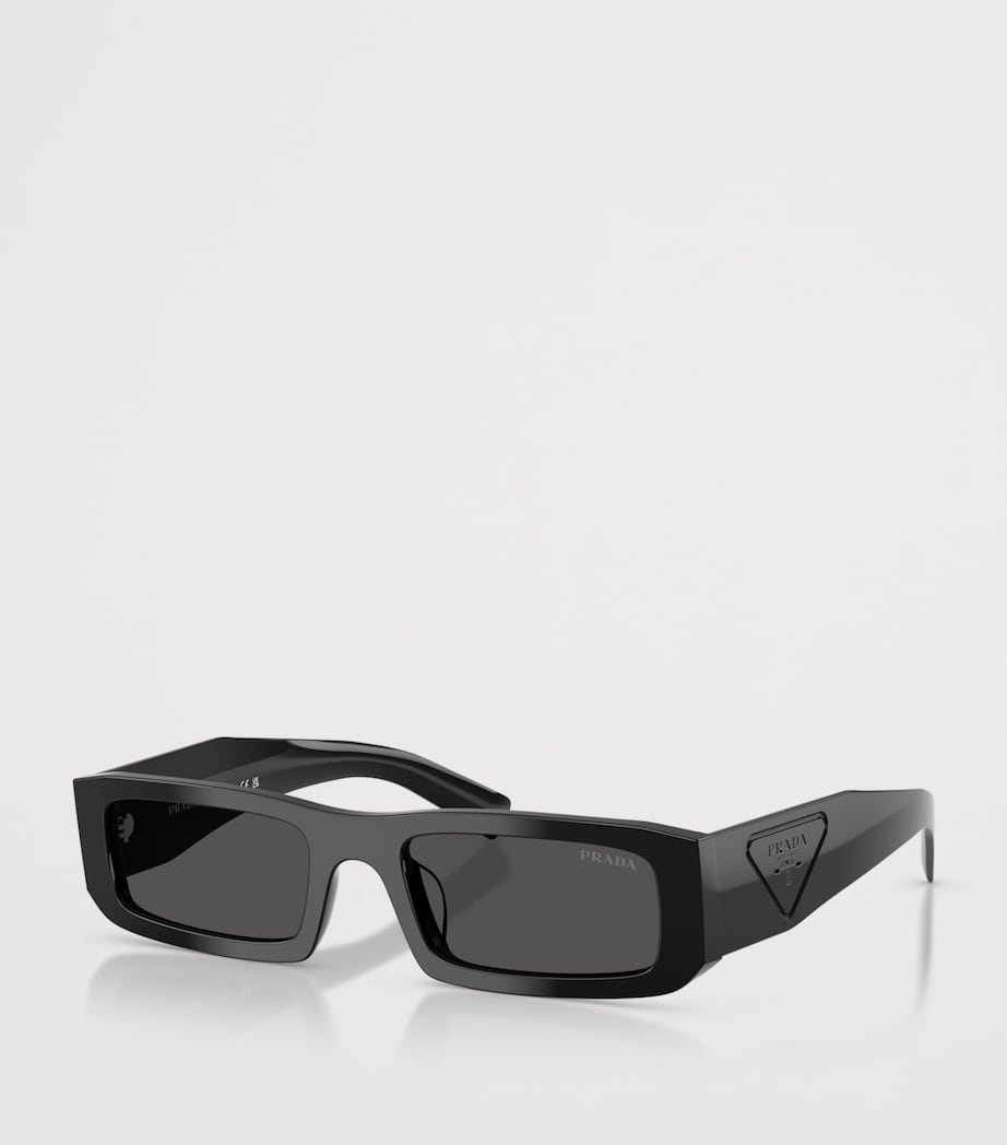 Prada Acetate Rectangle Sunglasses Black Image 2