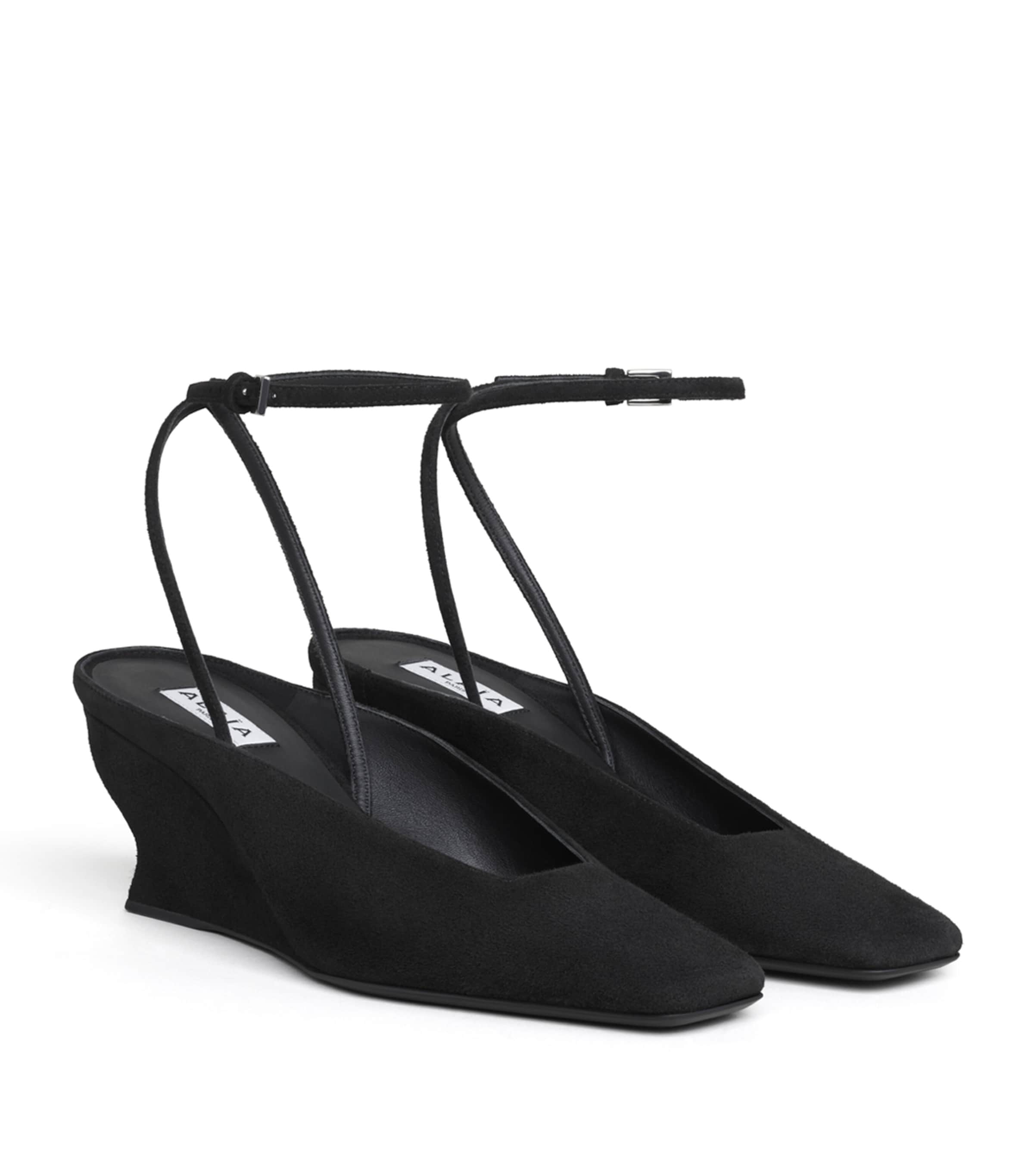 Alaïa Suede Wave Wedge Pumps 60 Noir Image 2