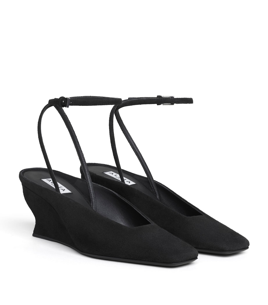 Alaïa Suede Wave Wedge Pumps 60 Noir Image 2