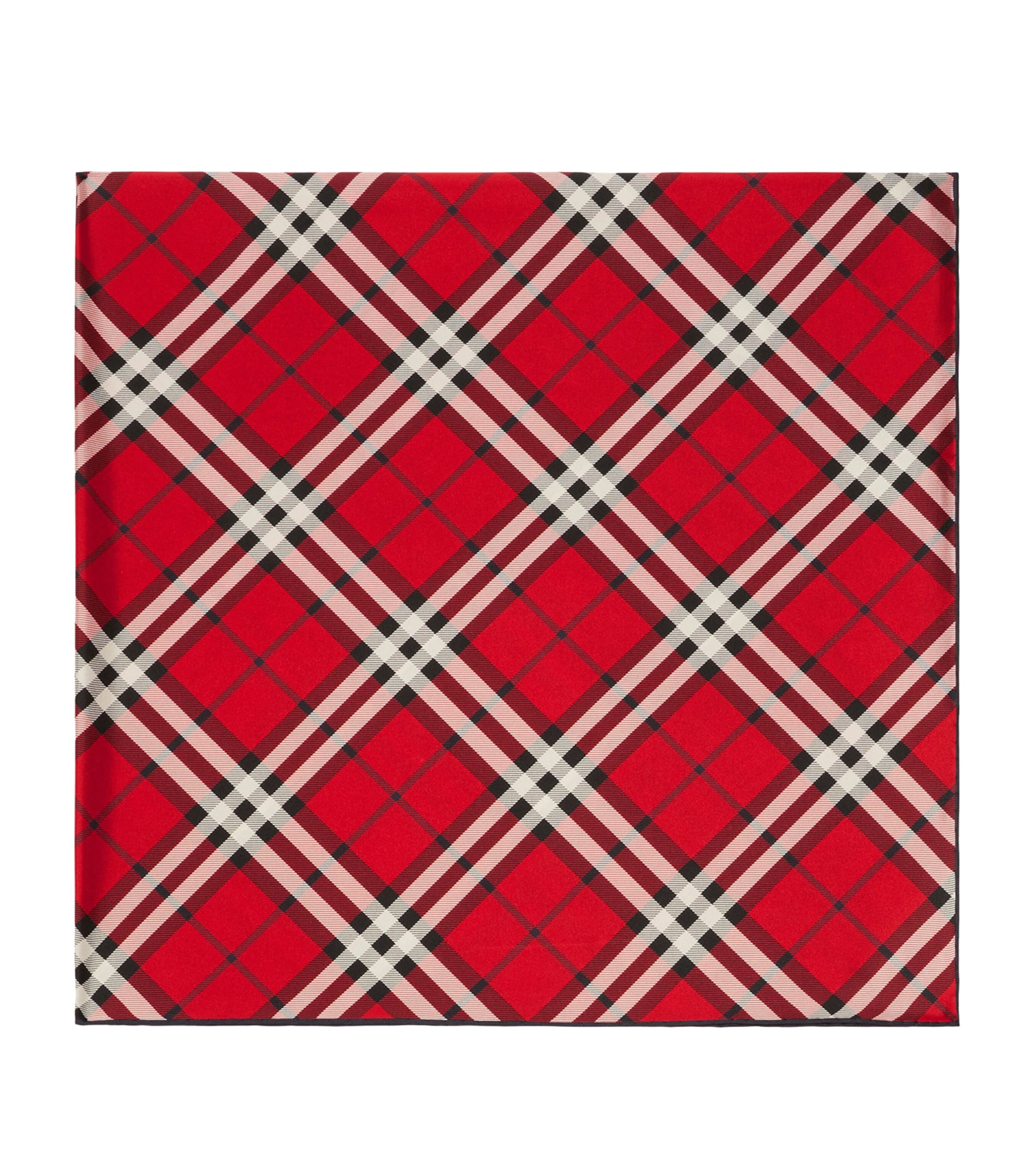 Burberry Silk Check Scarf In Red