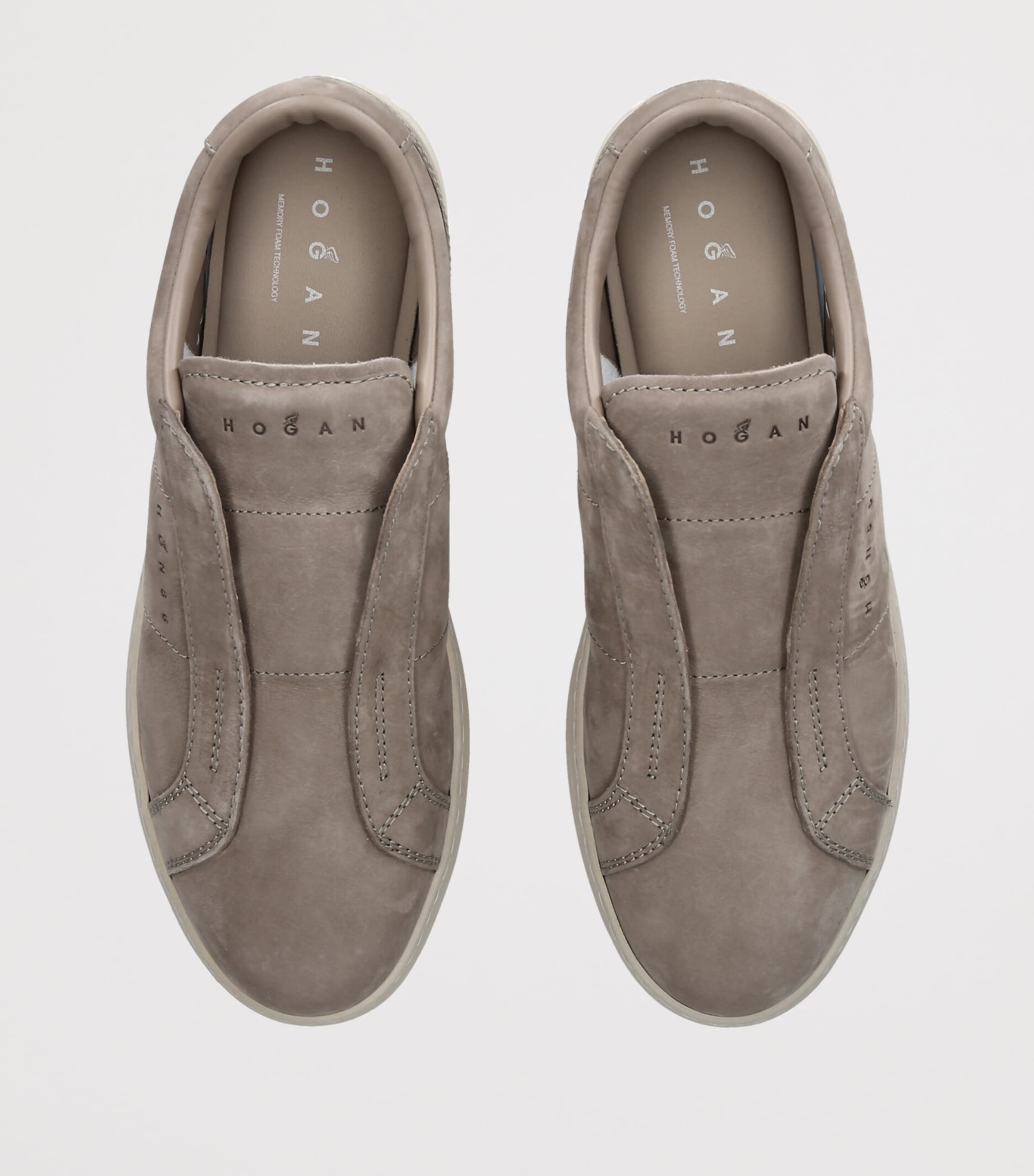 Hogan Nubuck H668 Slip-On Sneakers Taupe Image 3