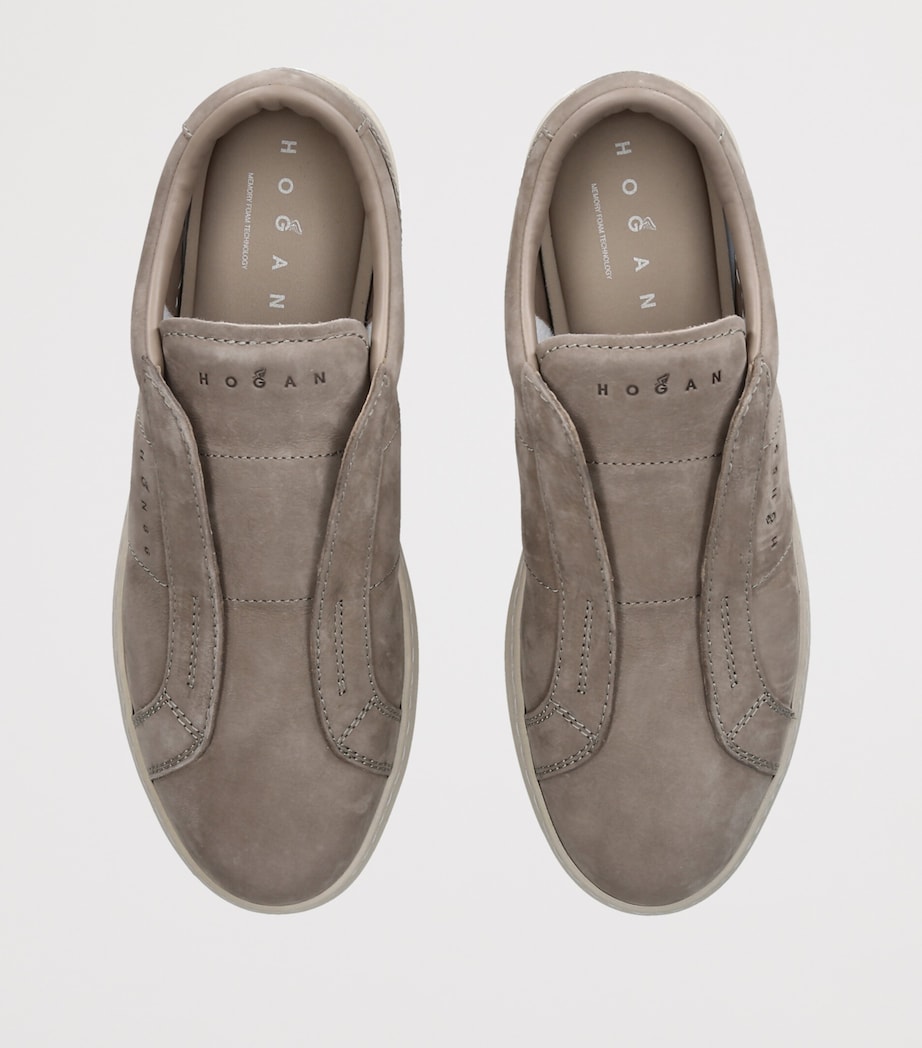 Hogan Nubuck H668 Slip-On Sneakers Taupe Image 3