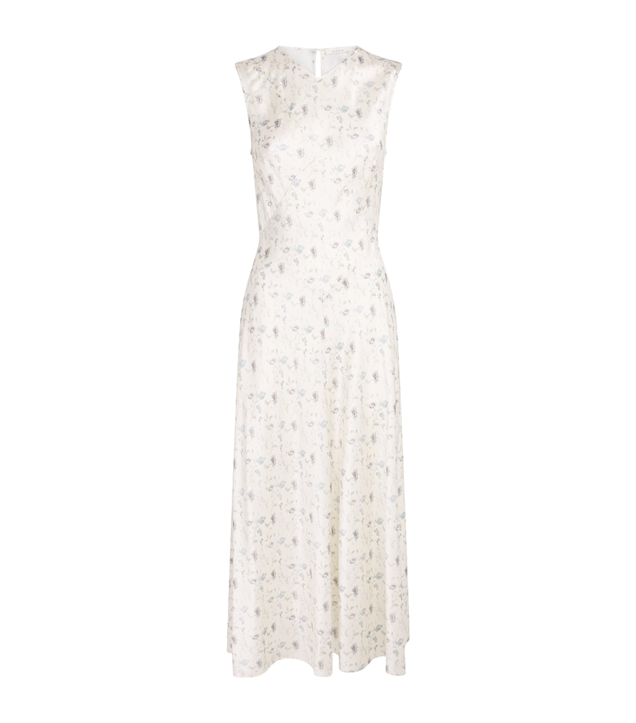 DÔEN Womens Silk Adelana Midi Dress Camellia Bloom Image 1