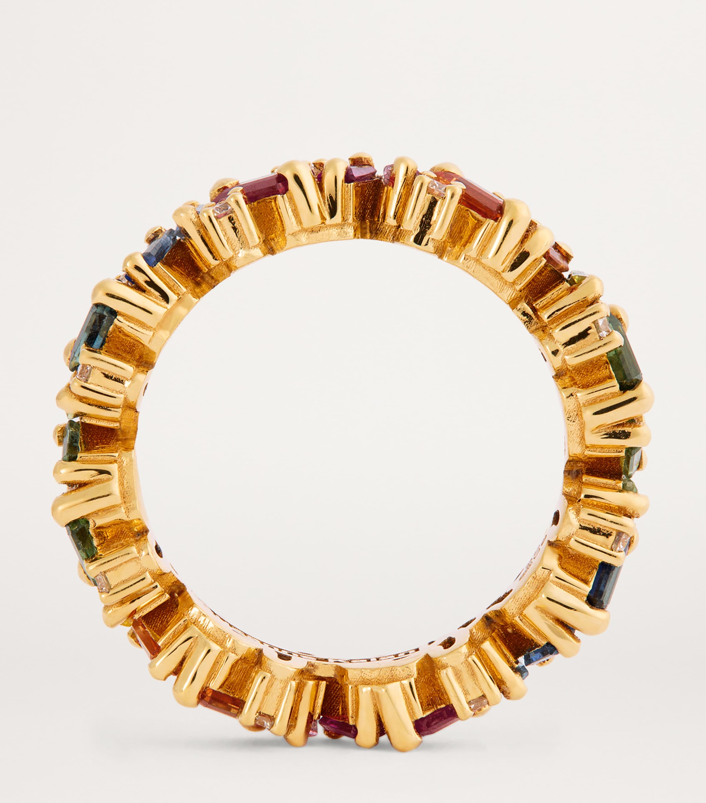 Yellow Gold and Rainbow Sapphire Frenzy Eternity Ring 18K YG/RS Image 3