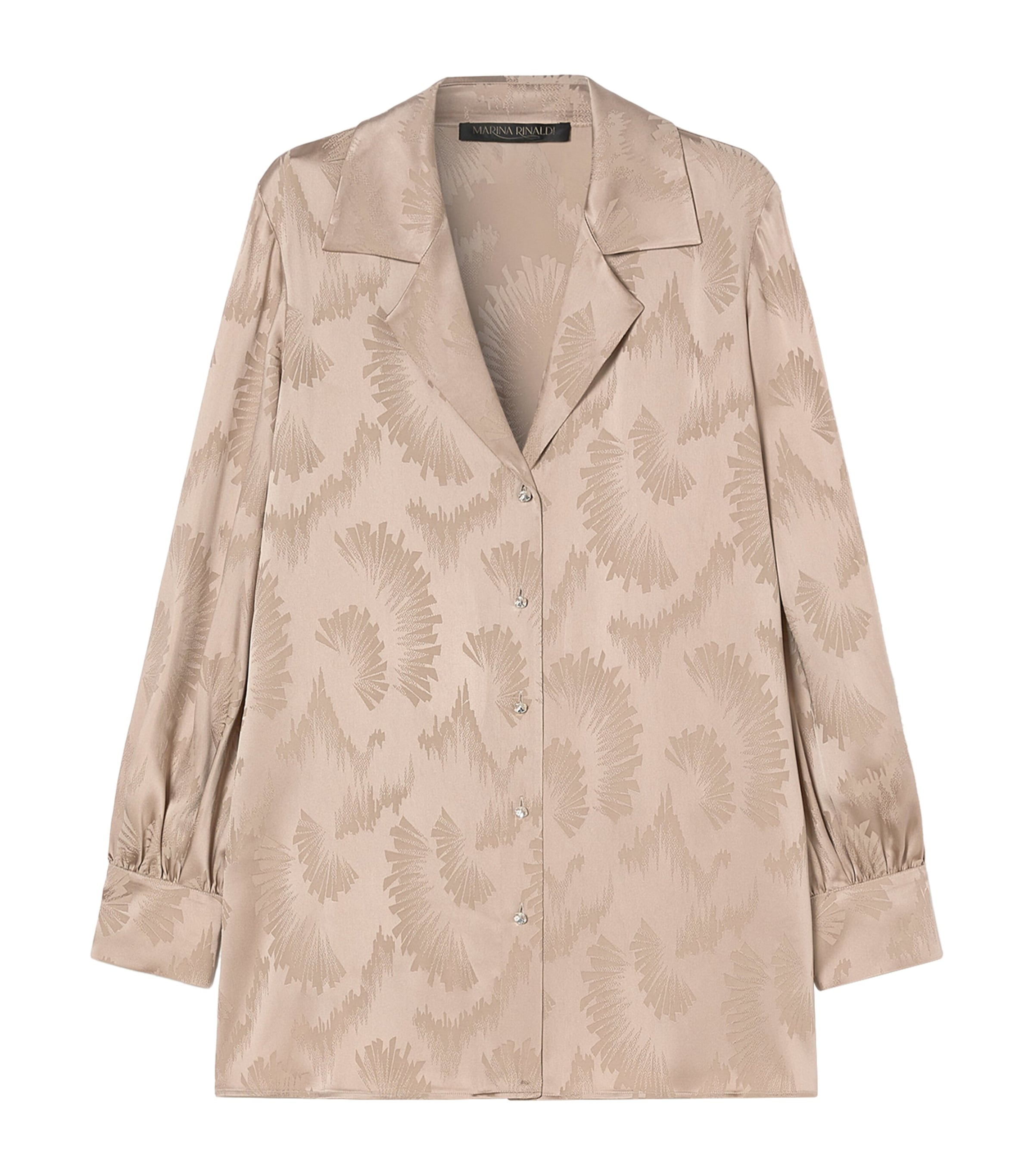 Satin Textured Faraone Shirt BEIGE Image 1