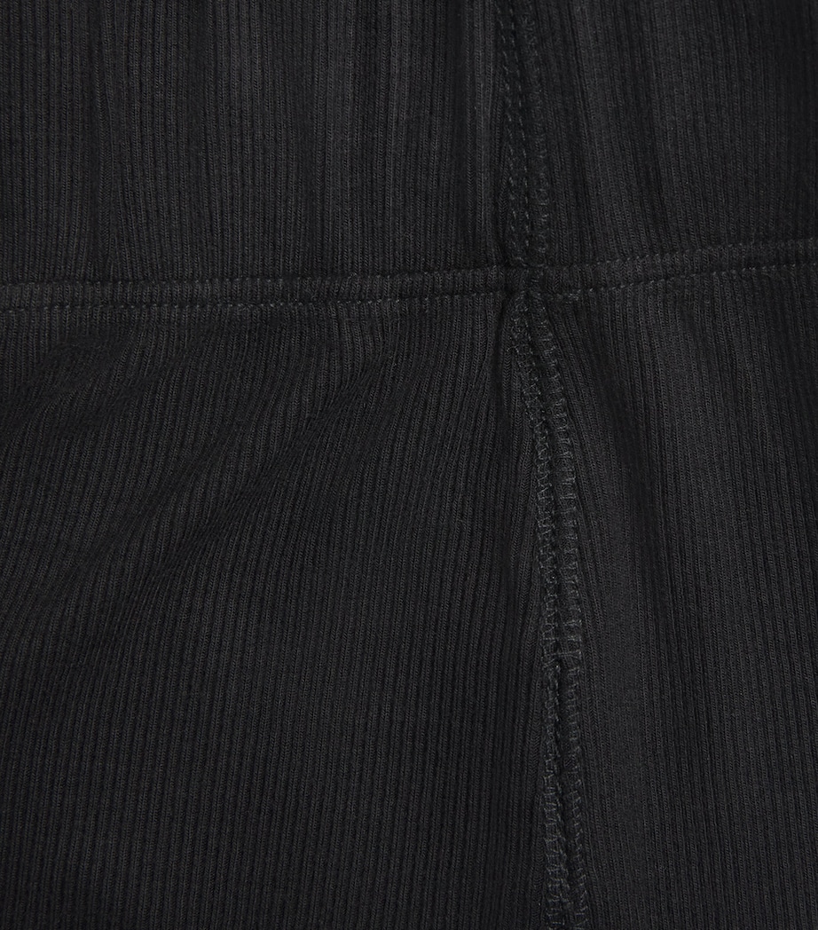 ÉTERNE Womens Cotton-Modal Ribbed Sweatpants Black Image 6