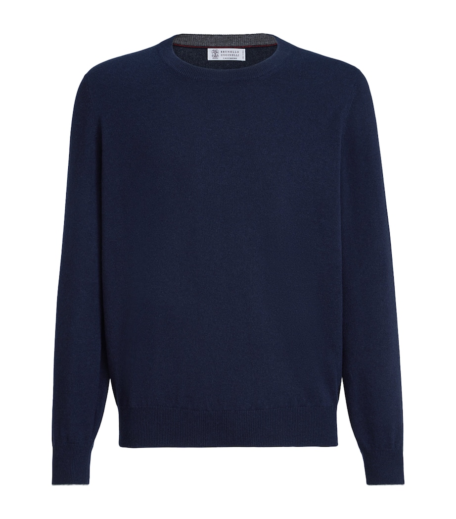 Brunello Cucinelli Mens Cashmere Crew-Neck Sweater Image 1