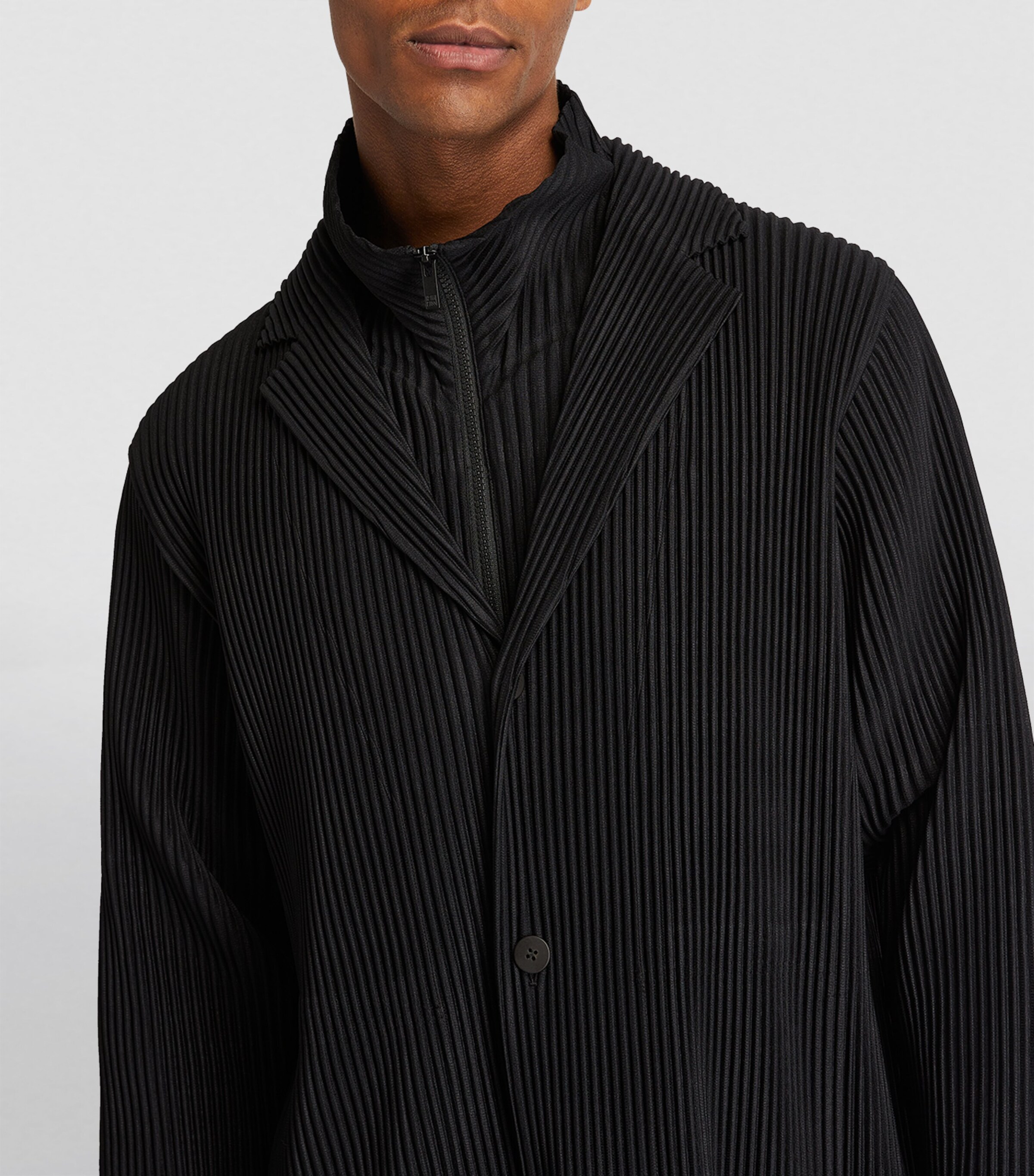 Pleated Overcoat 15 BLACK Image 7