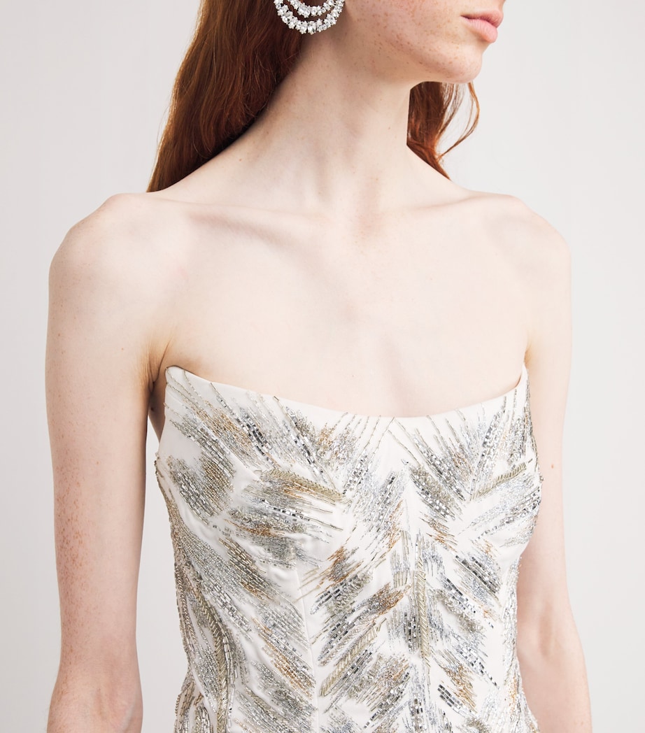 Beaded The Linear Glistening Gown WHITE Image 6