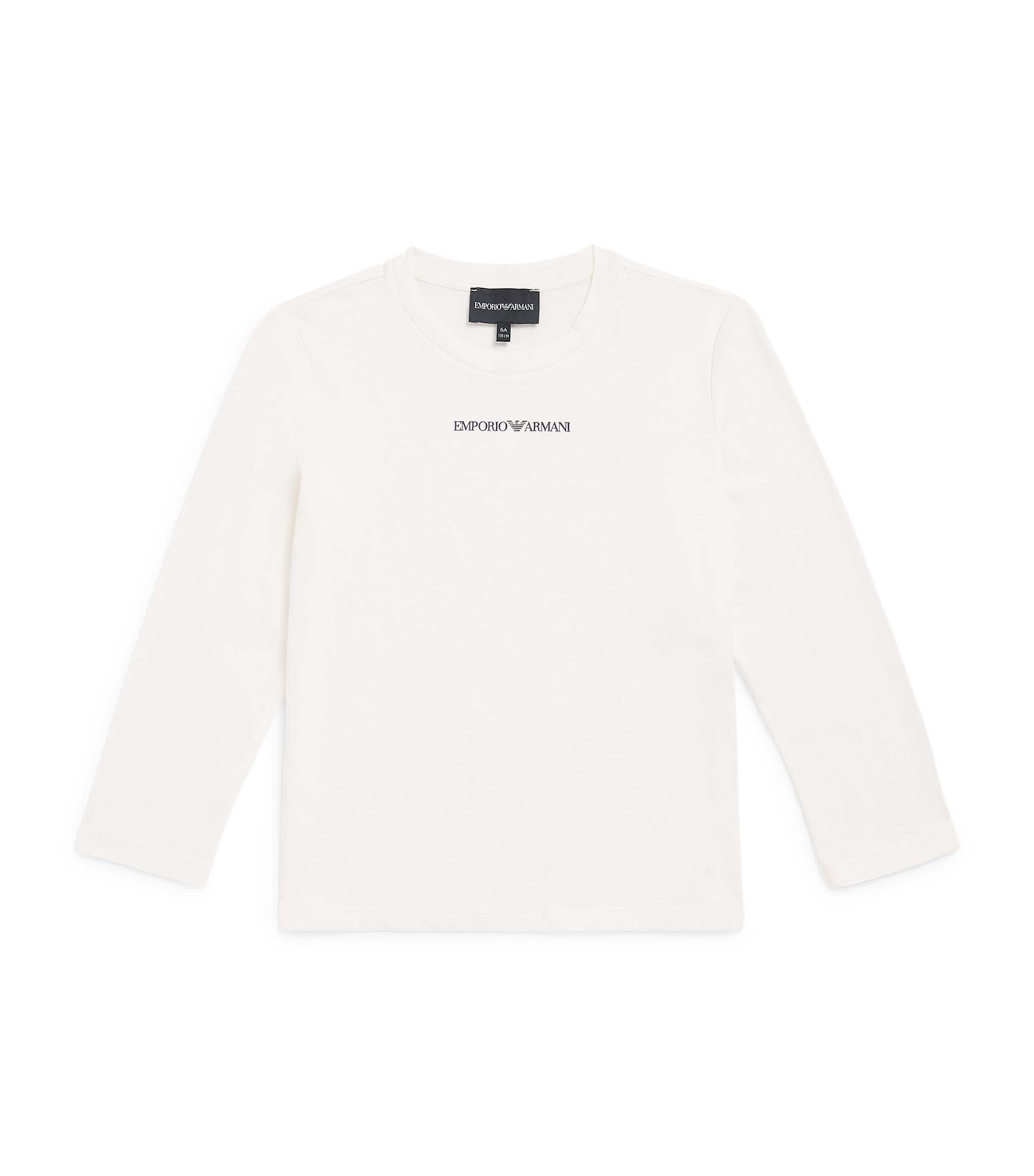 Emporio Armani Kids Cotton Logo T-Shirt (4-16 Years) Off White Image 1