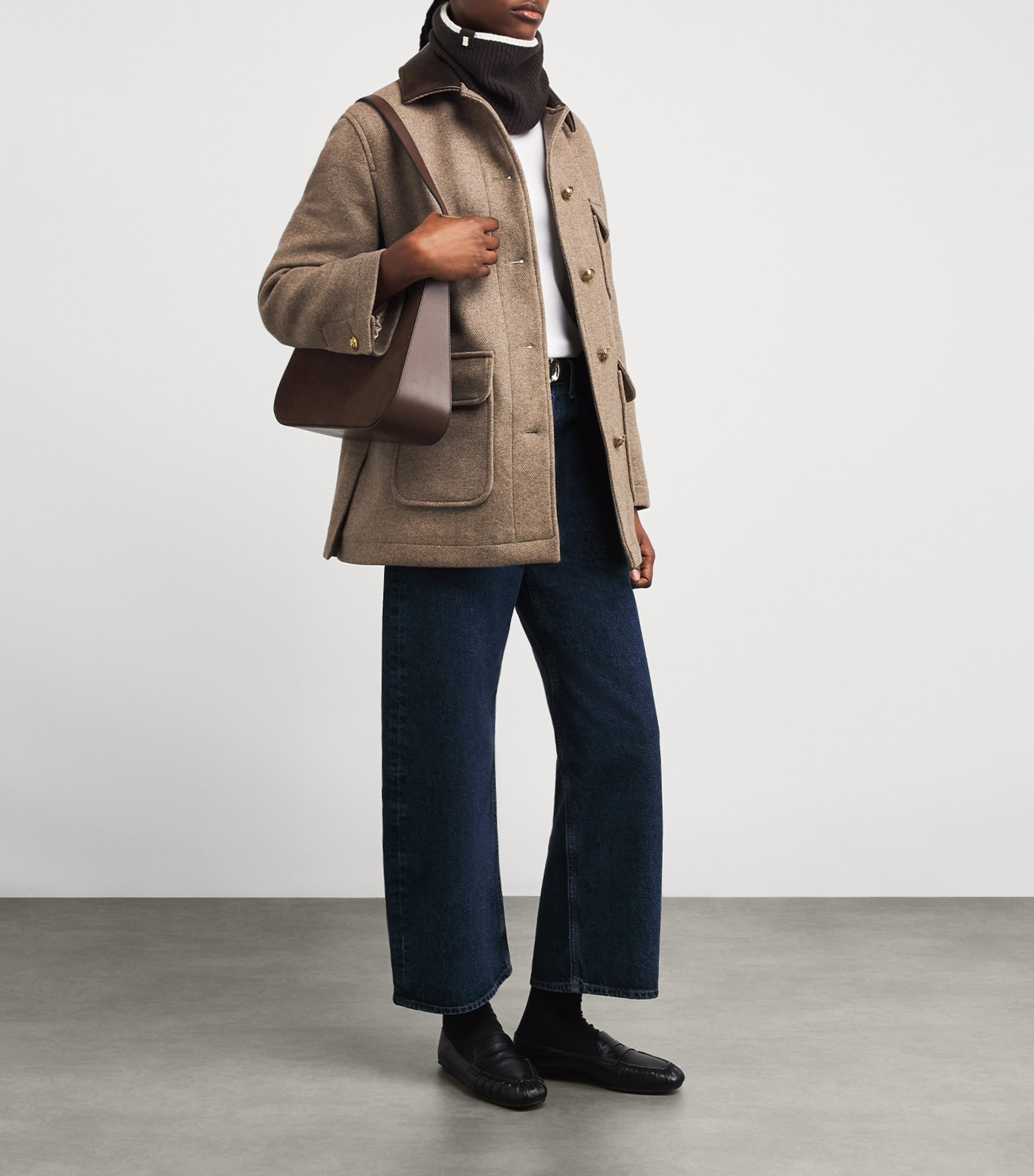 Wool Neck Warmer BROWN Image 3