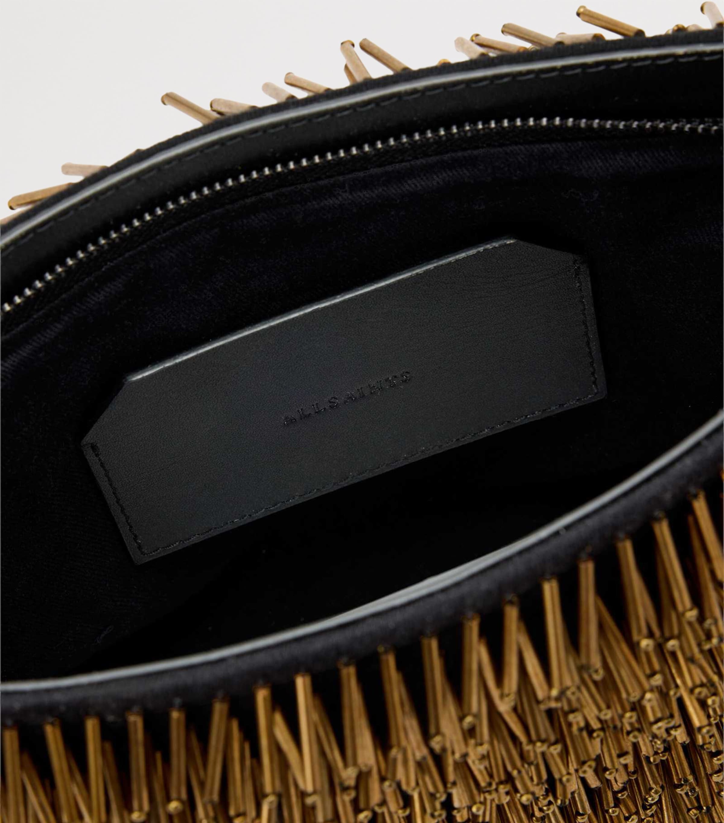 AllSaints Beaded Bettina Clutch Bag Warm Brass Image 4