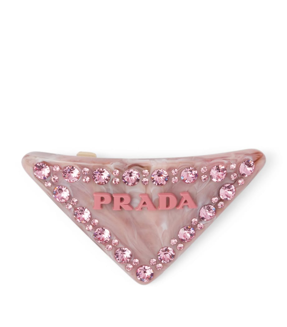 Prada Embellished Triangle Hair Clip Image 1