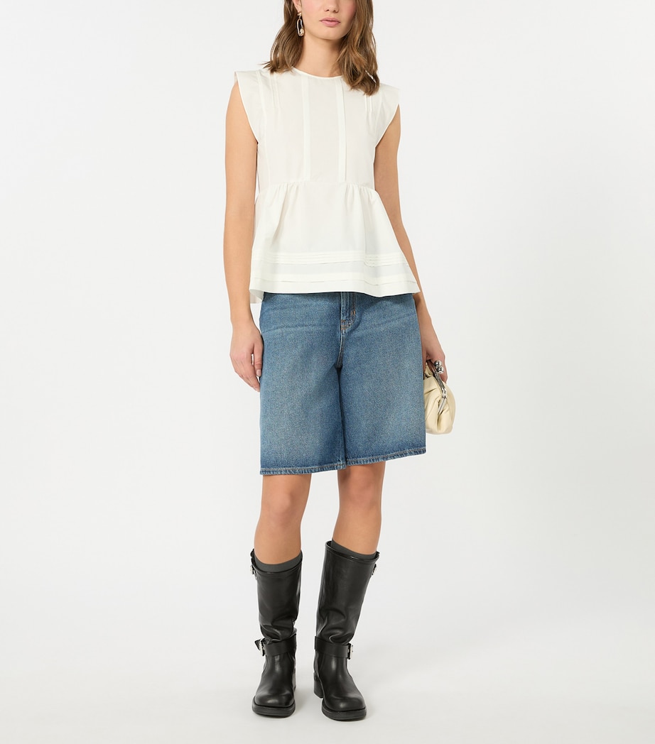Weekend Max Mara Womens Cotton Flared Blouse White Image 5
