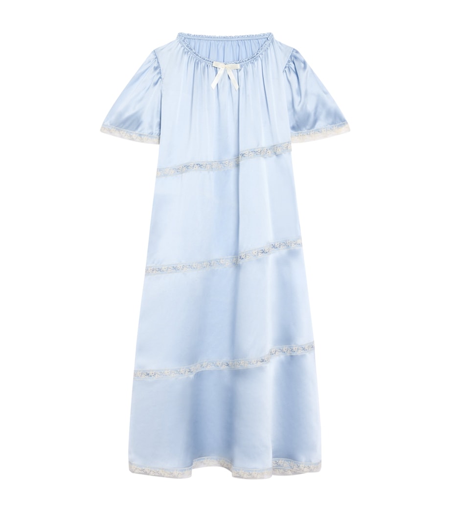 Frill-Trim Catherine Nightdress (2-12 Years) EXCLUSIVE BLUE SILK Image 1