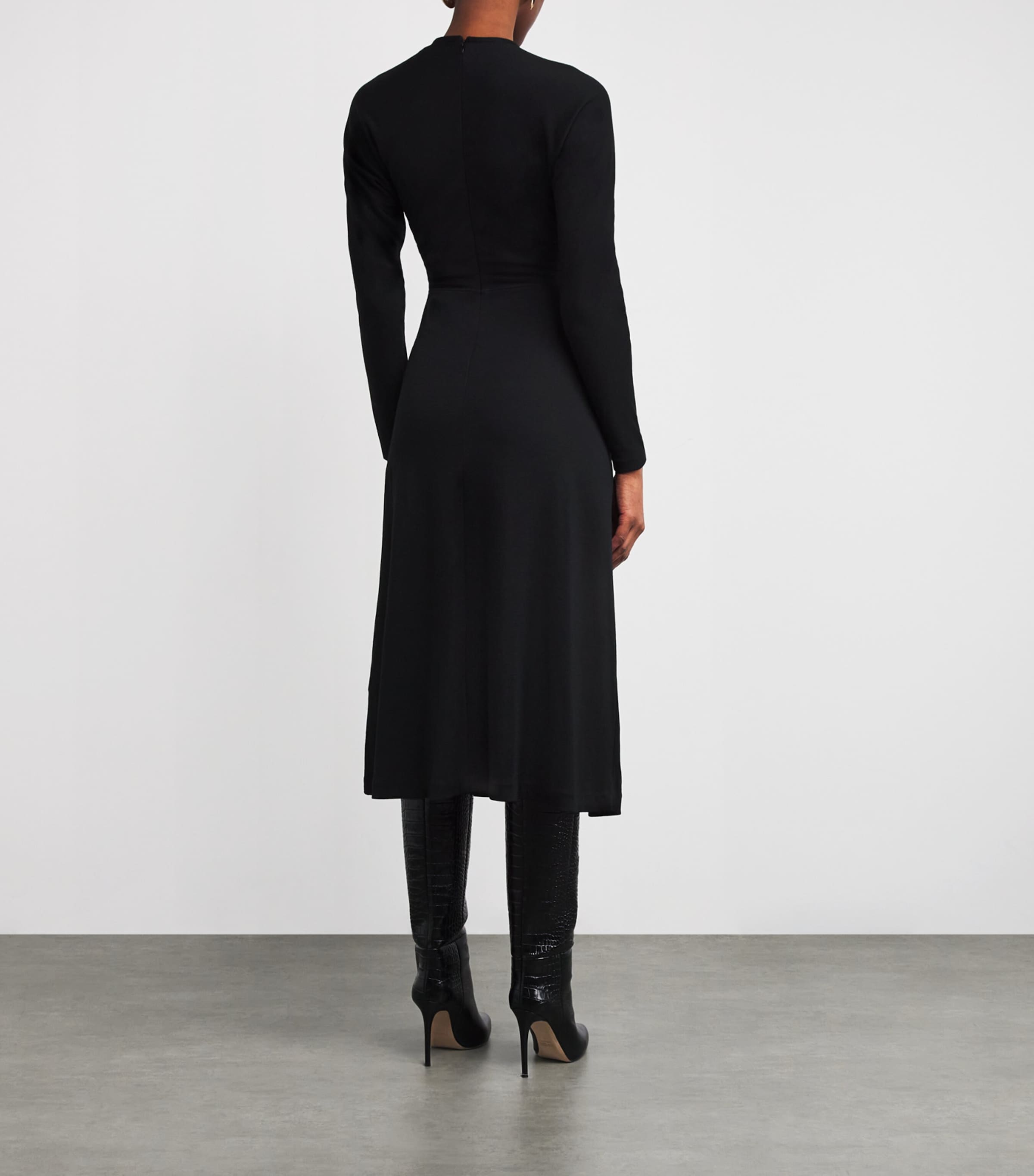 Jersey Midi Dress BLACK Image 3