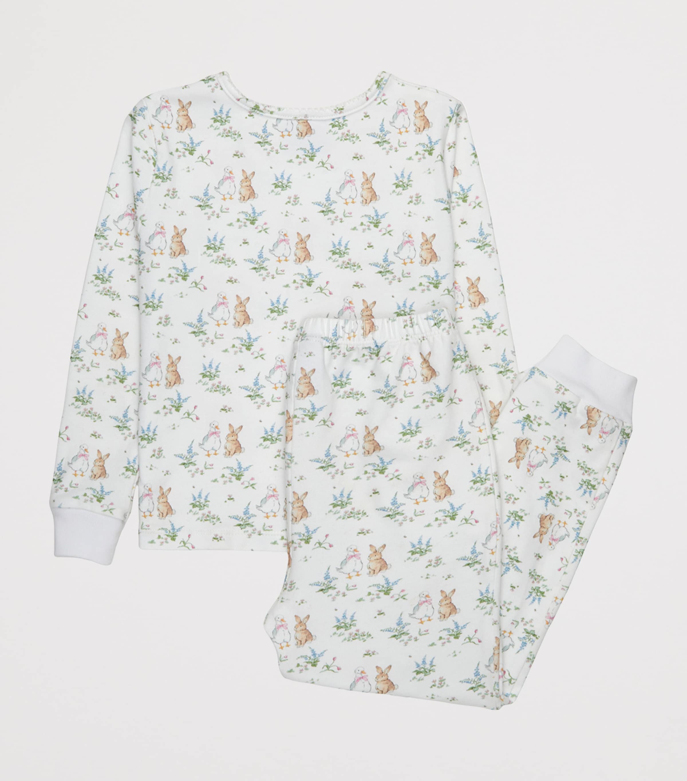 Trotters Duck and Bunny Print Pyjama Set (1-5 Years) White Image 2
