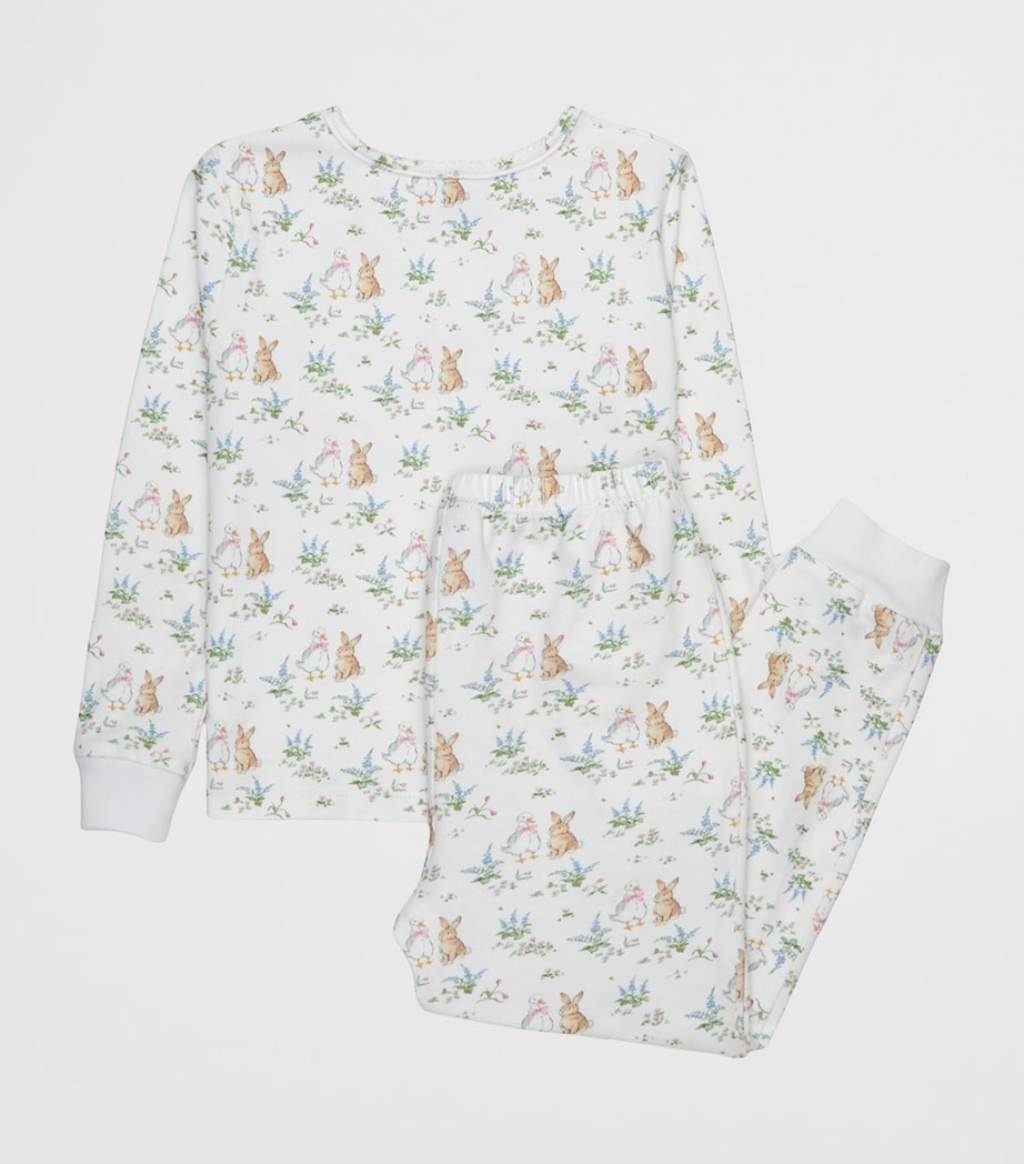 Trotters Duck and Bunny Print Pyjama Set (1-5 Years) White Image 2