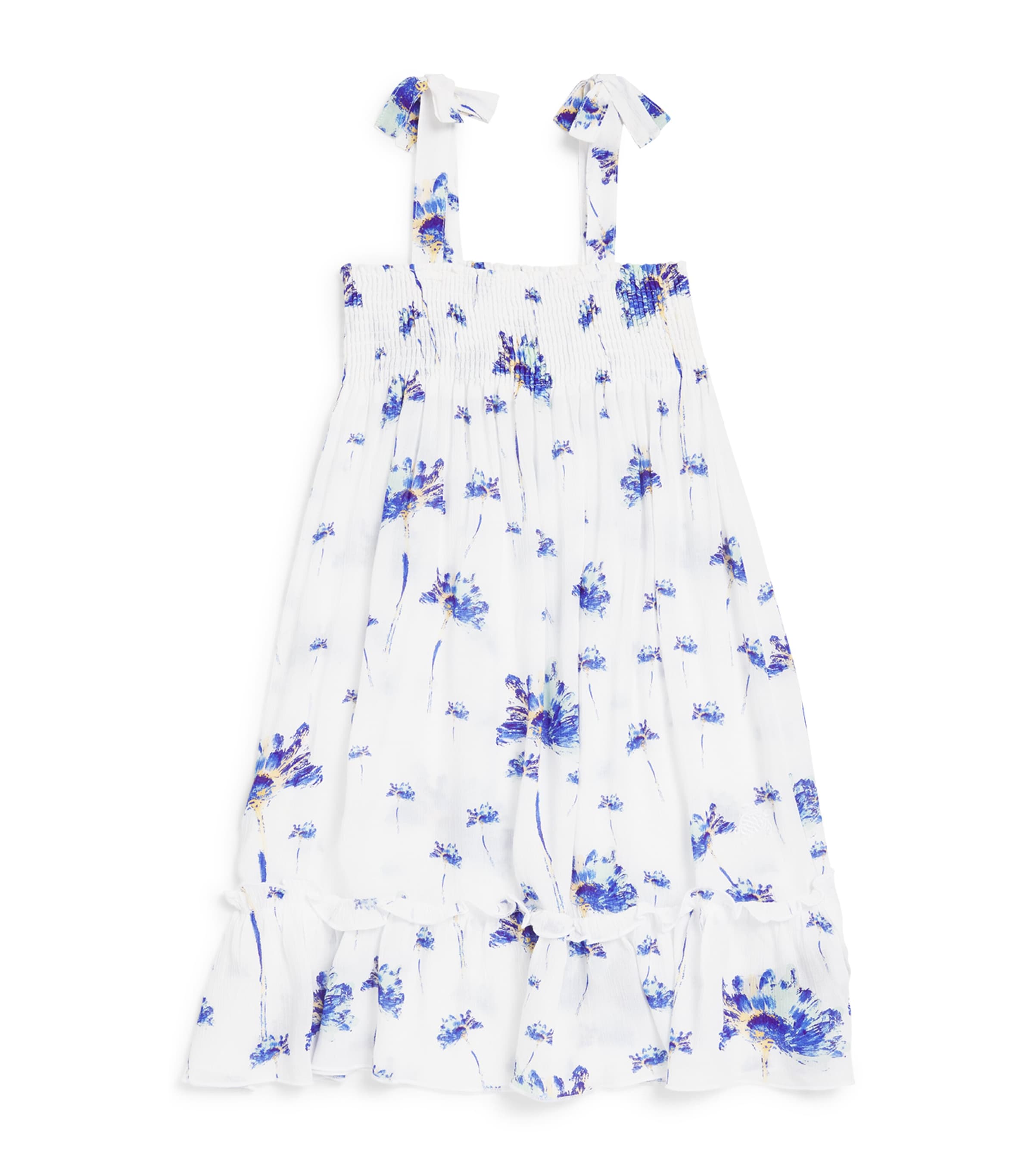 Vilebrequin Cotton-silk Floral Print Dress In White