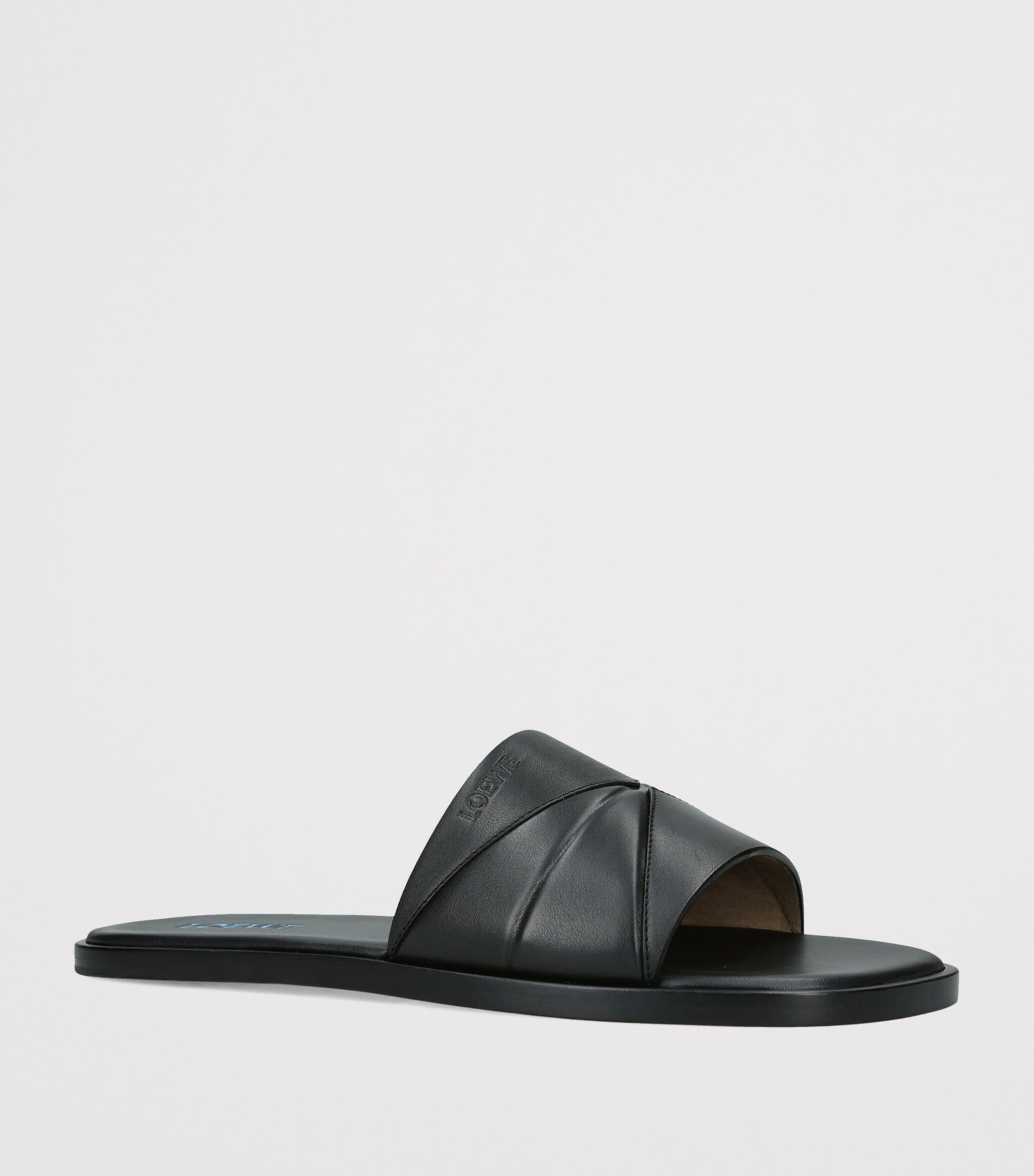 LOEWE Leather Origami Slides Black Image 3