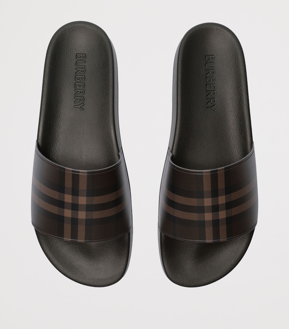 Burberry Check Slides Dark Brown Ip Chk Image 4