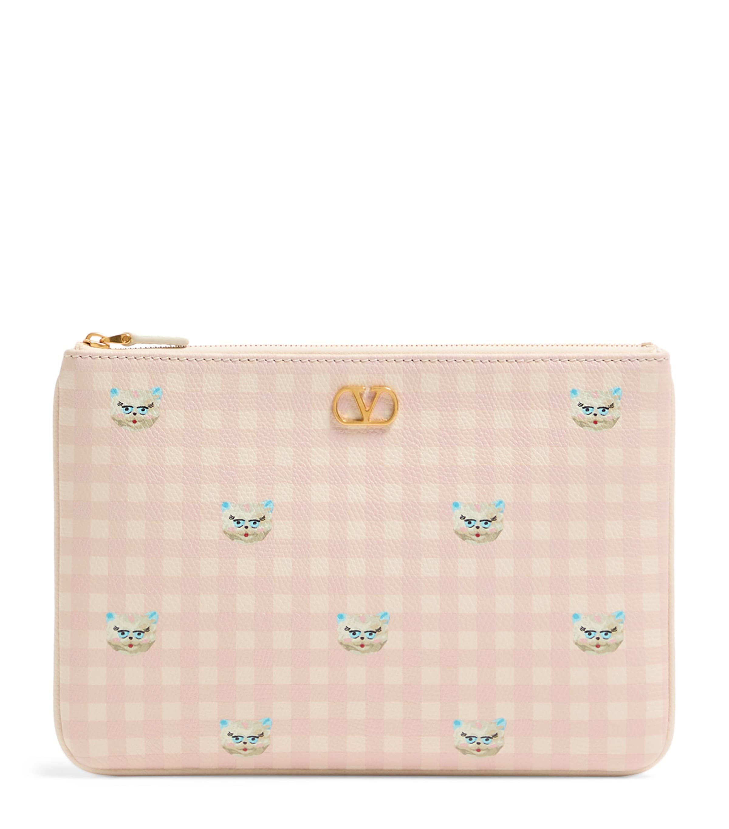 Valentino Garavani Medium Leather Vlogo Signature Pouch In Pink