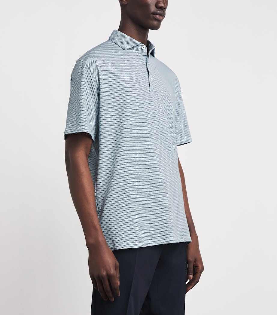 KJUS Mens Pima Cotton Printed Hollow Polo Shirt Rvbk / Whit Image 4