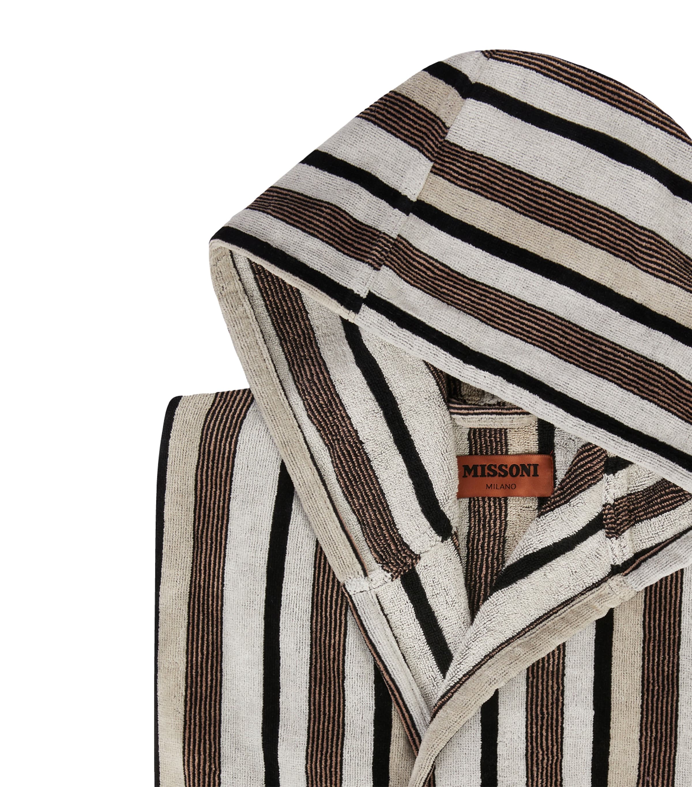 Missoni Home Towelling Striped Craig Robe (Large) Blk/wht Image 2