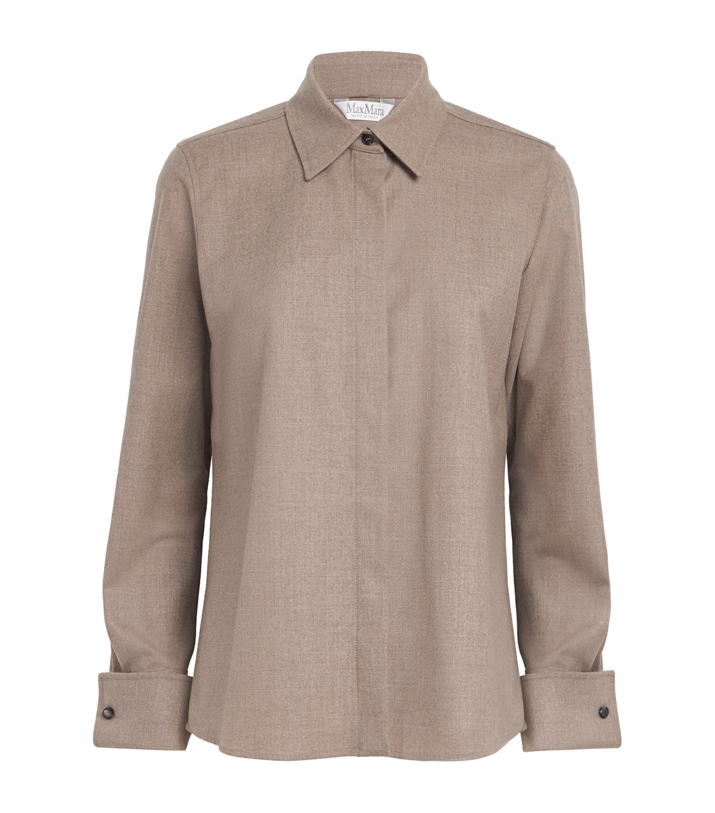 Max Mara Stretch-cashmere Foulé Shirt In Multi