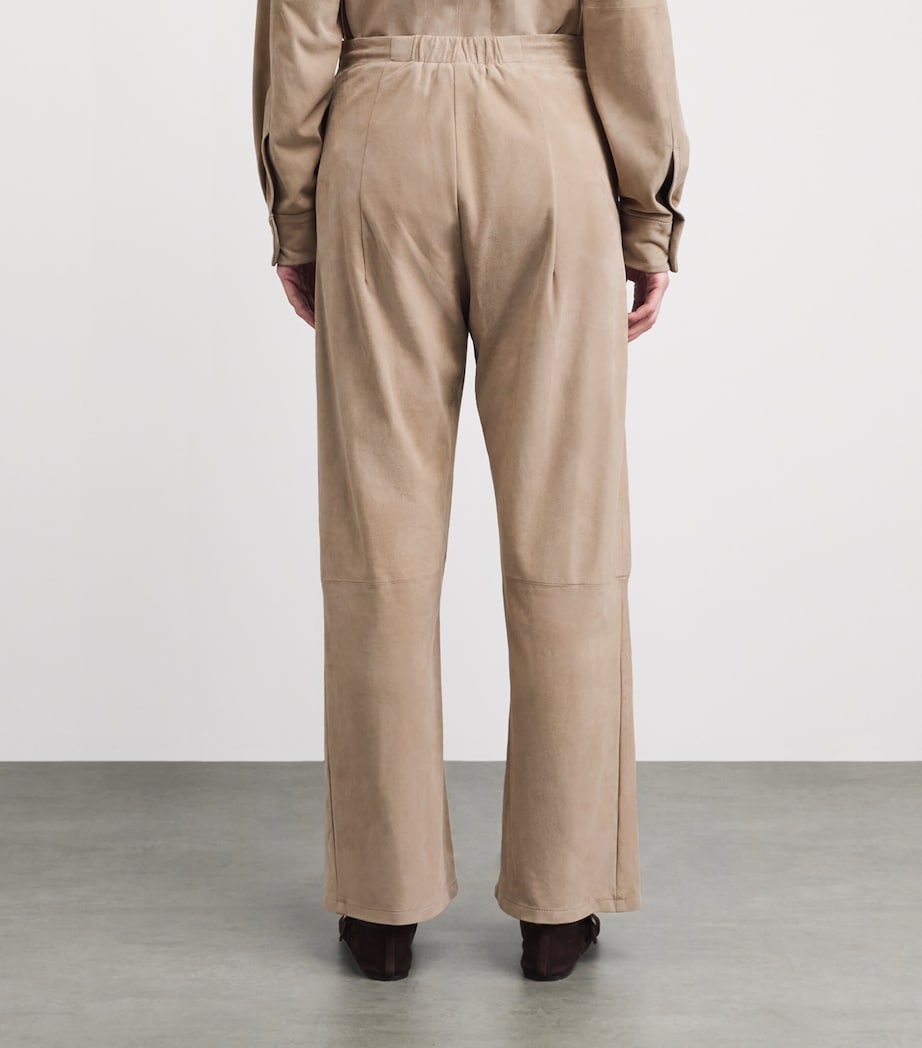 Lauren Manoogian Womens Suede Straight Tailored Trousers Sand Image 5