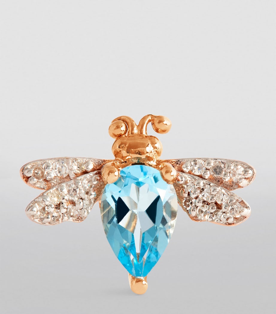Rose Gold, Diamond and Topaz Honey Bee Single Earring ROSE GOLD Image 2
