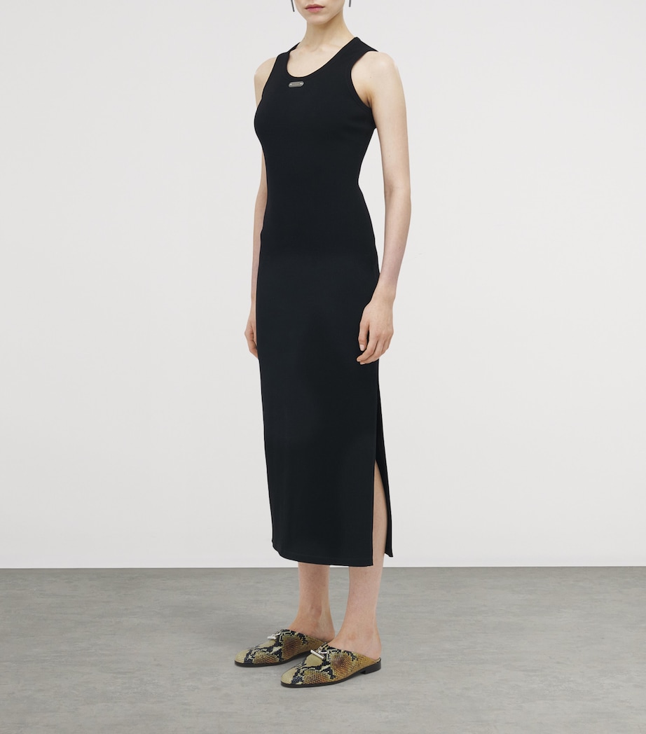 Cotton Logo-Plaque Midi Dress 1000 Image 3