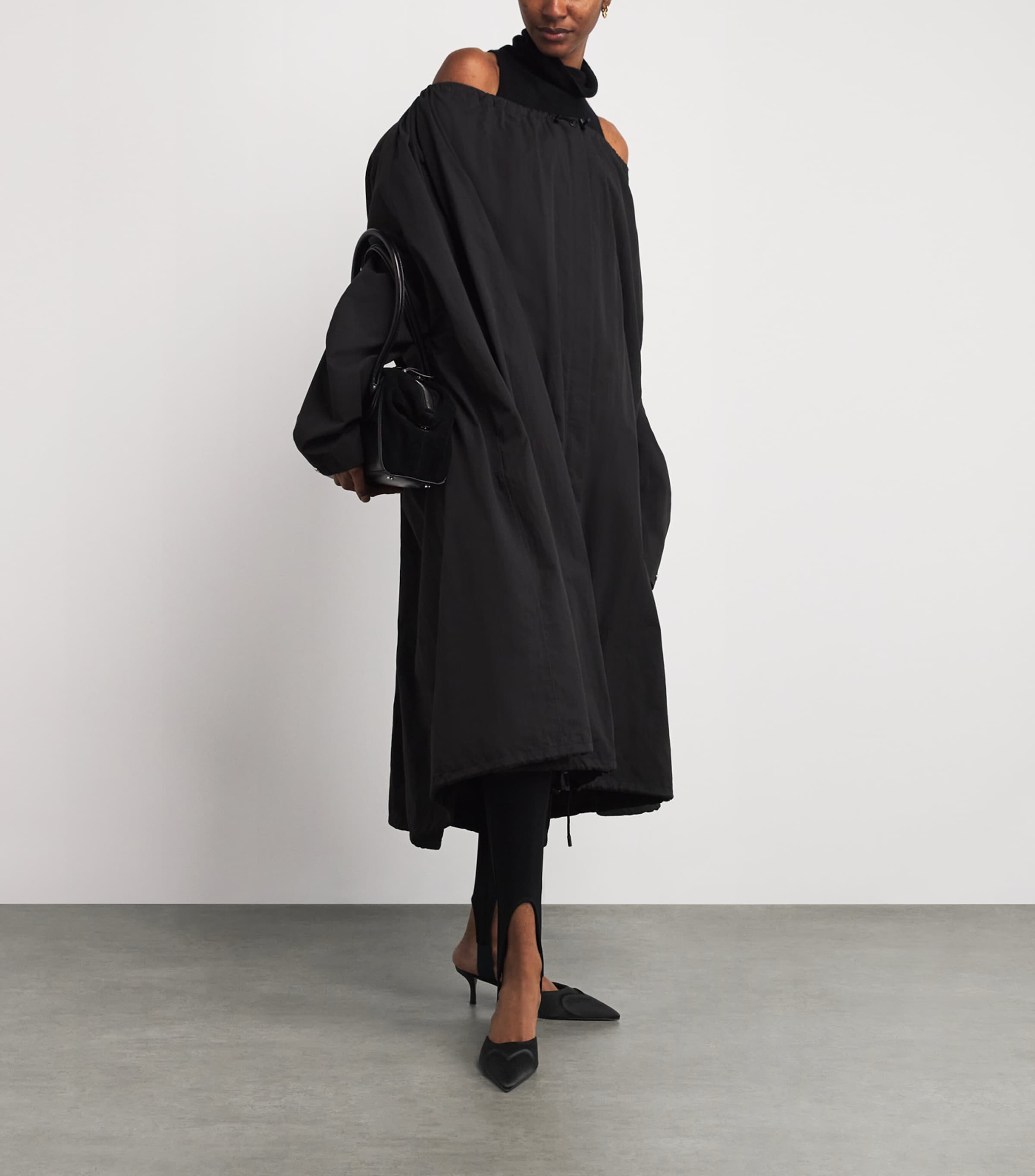 Satin Heeled Mules 55 BLACK Image 4