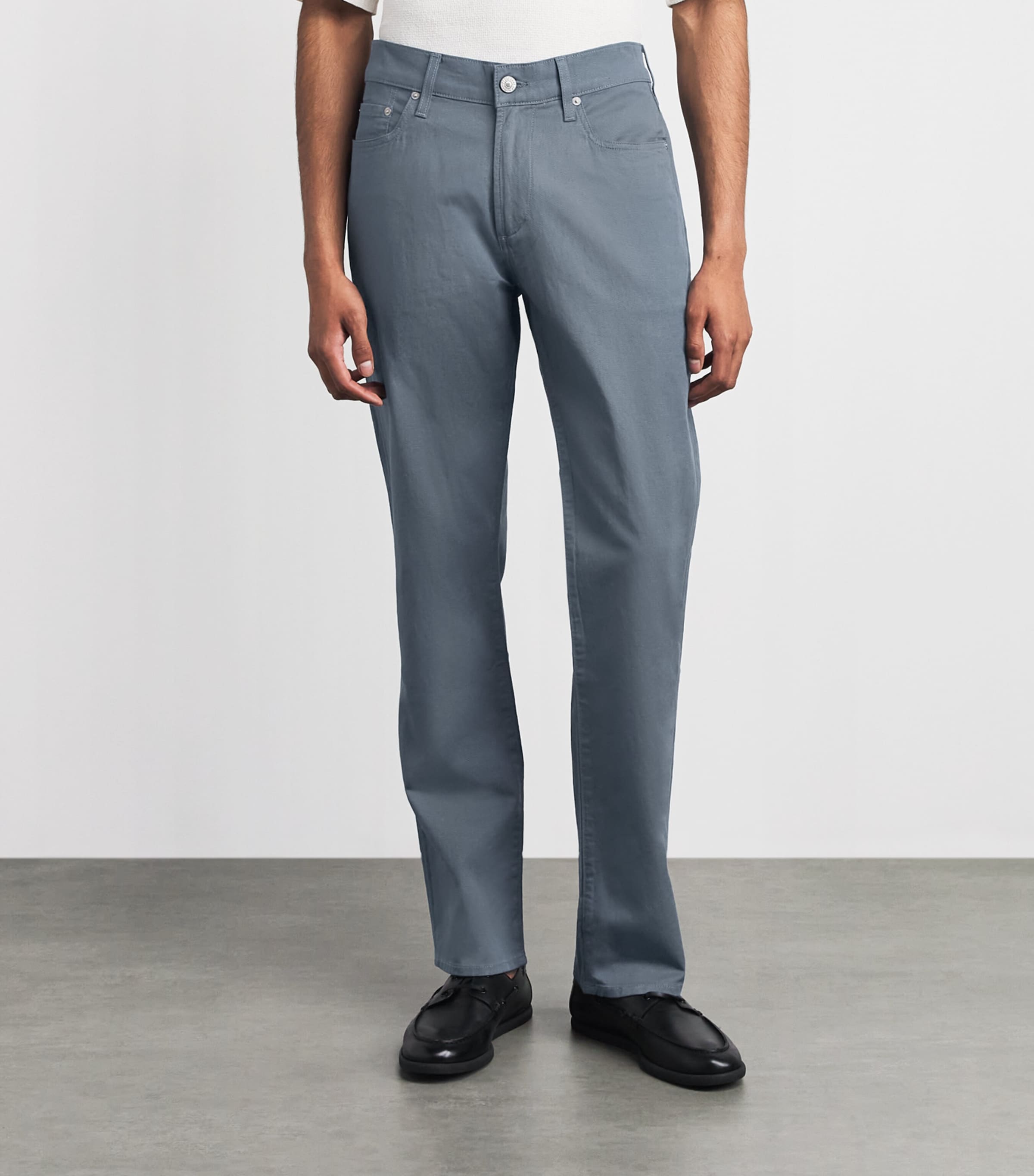 Citizens of Humanity Mens Cotton-Linen Elijah Straight Jeans Stone Blue Image 4