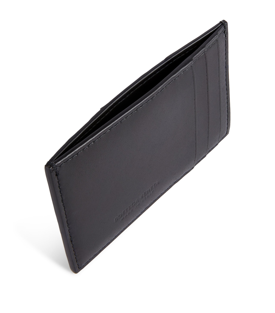 Leather Maxi Intrecciato Card Holder BLACK-SILVER Image 2